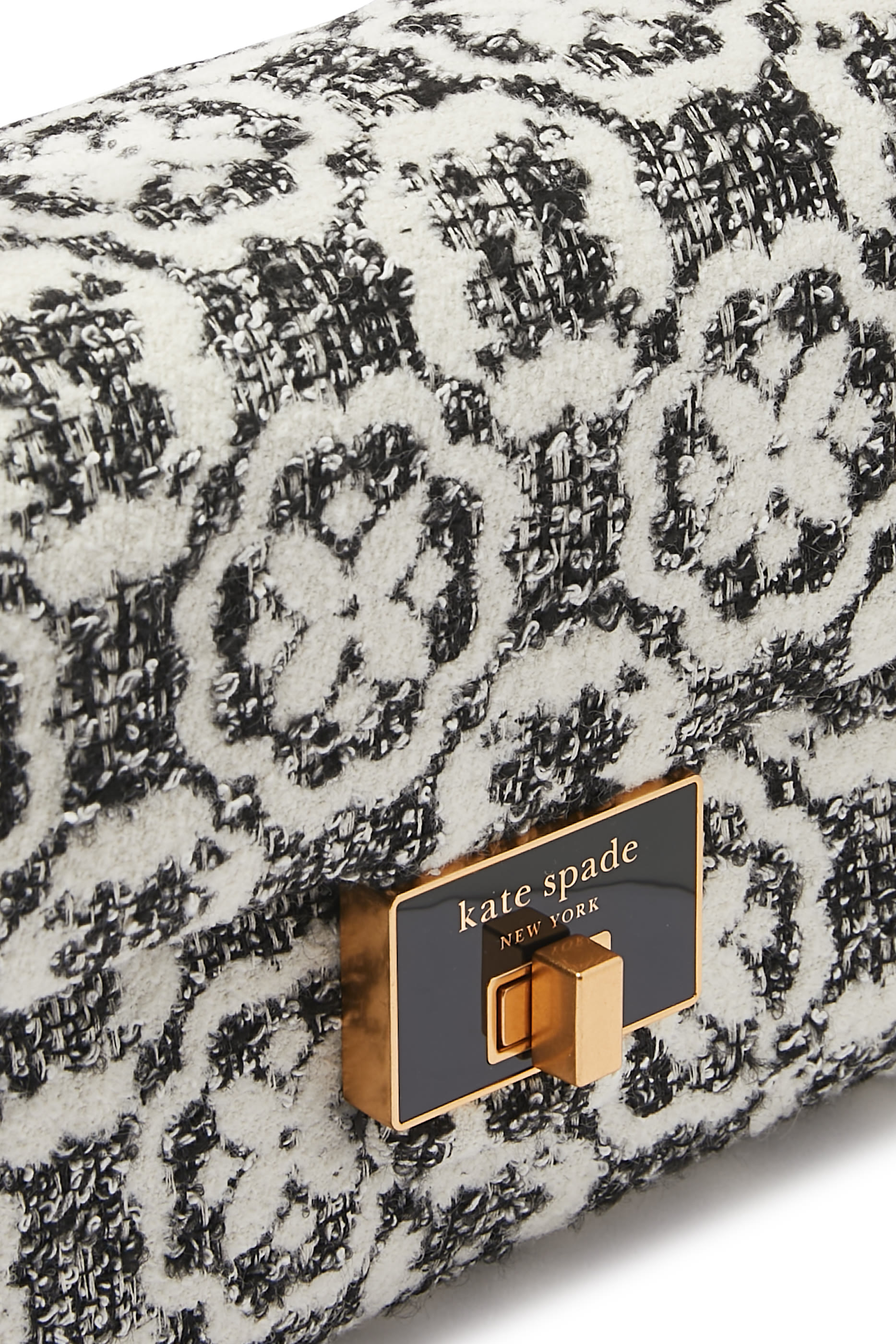 حقيبة كروس ايفلين متوسطة بنقشة زهور بالشكل البستوني