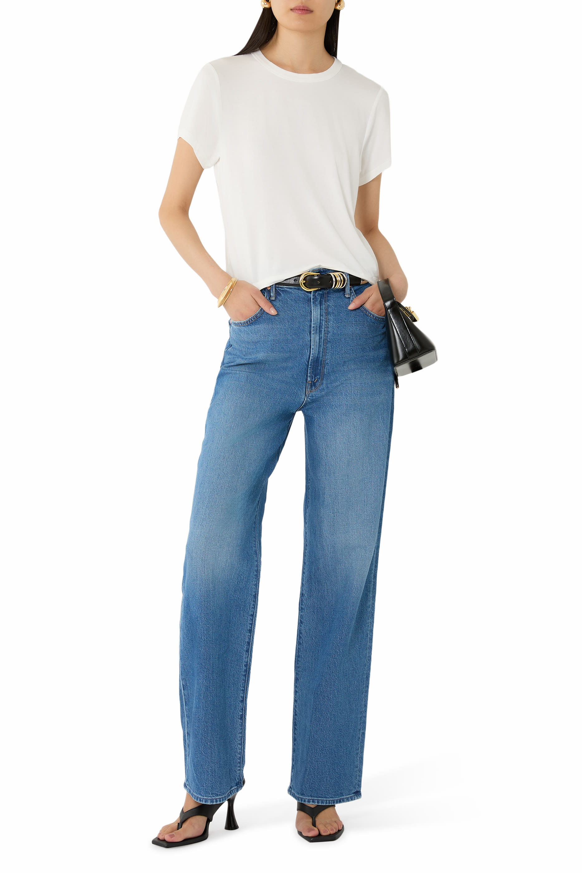 بنطال جينز تانل فيجن سنيك بخصر مرتفع