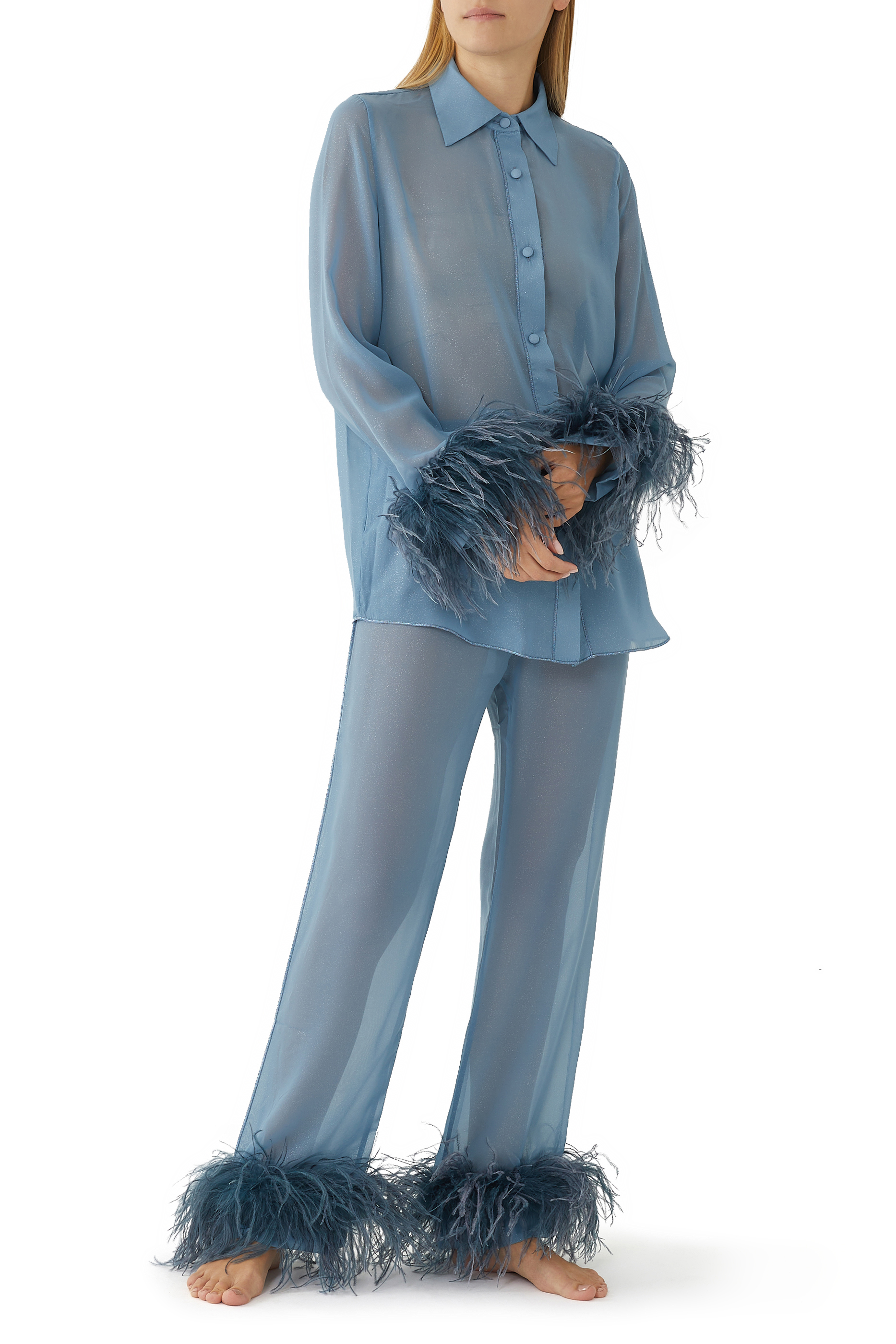 بنطال مزين بالريش