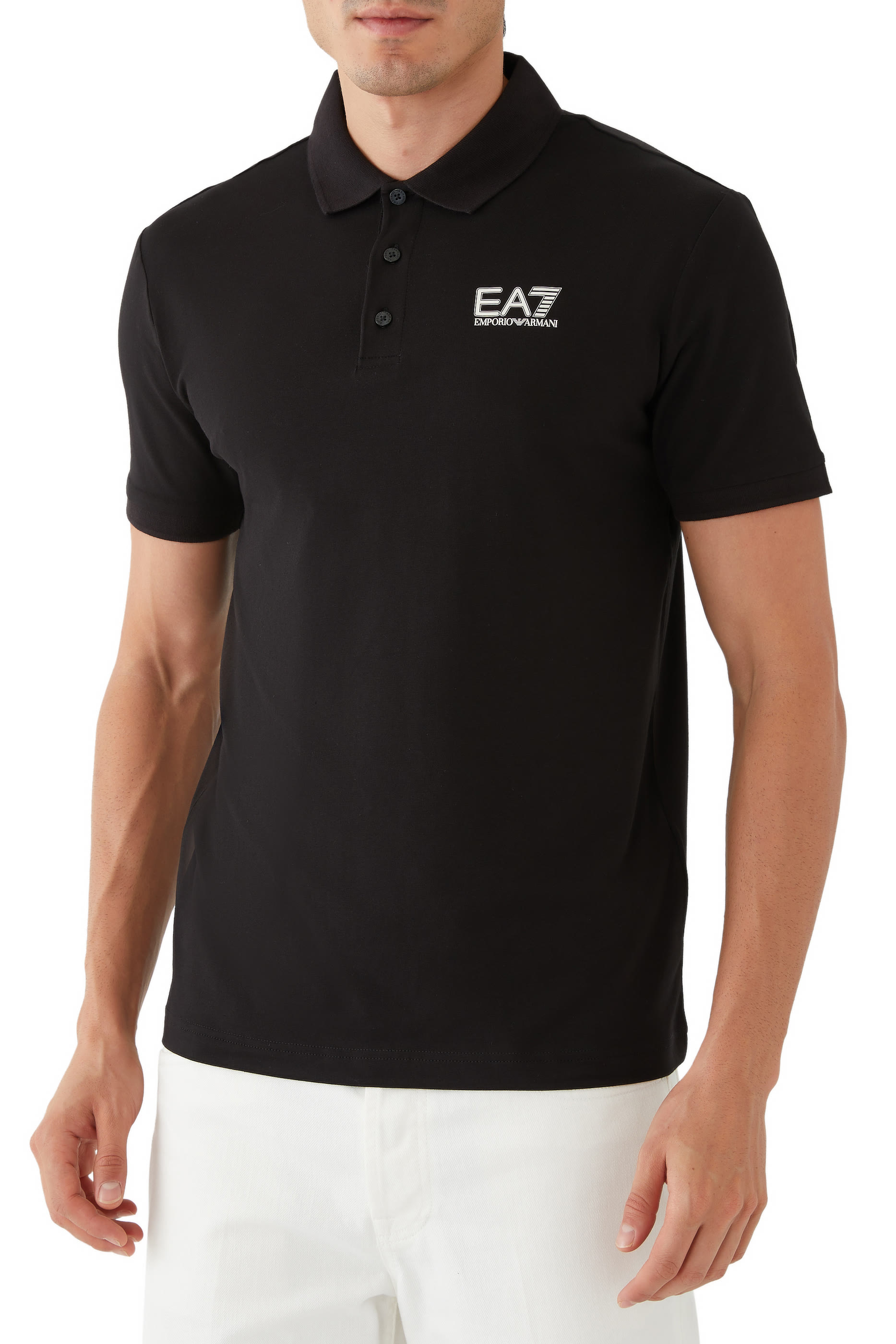 قميص بولو قطن بشعار الماركة