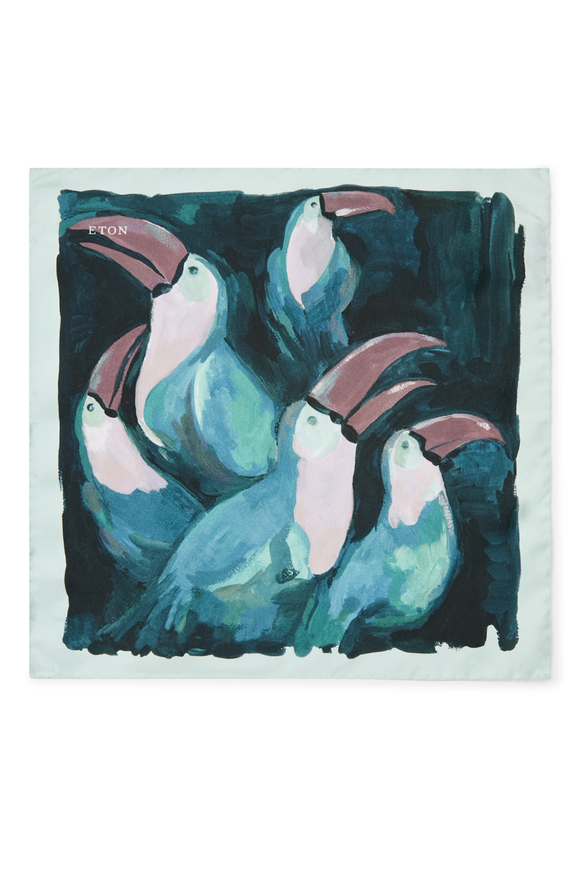 منديل جيب بنقشة طوقان حرير تويل