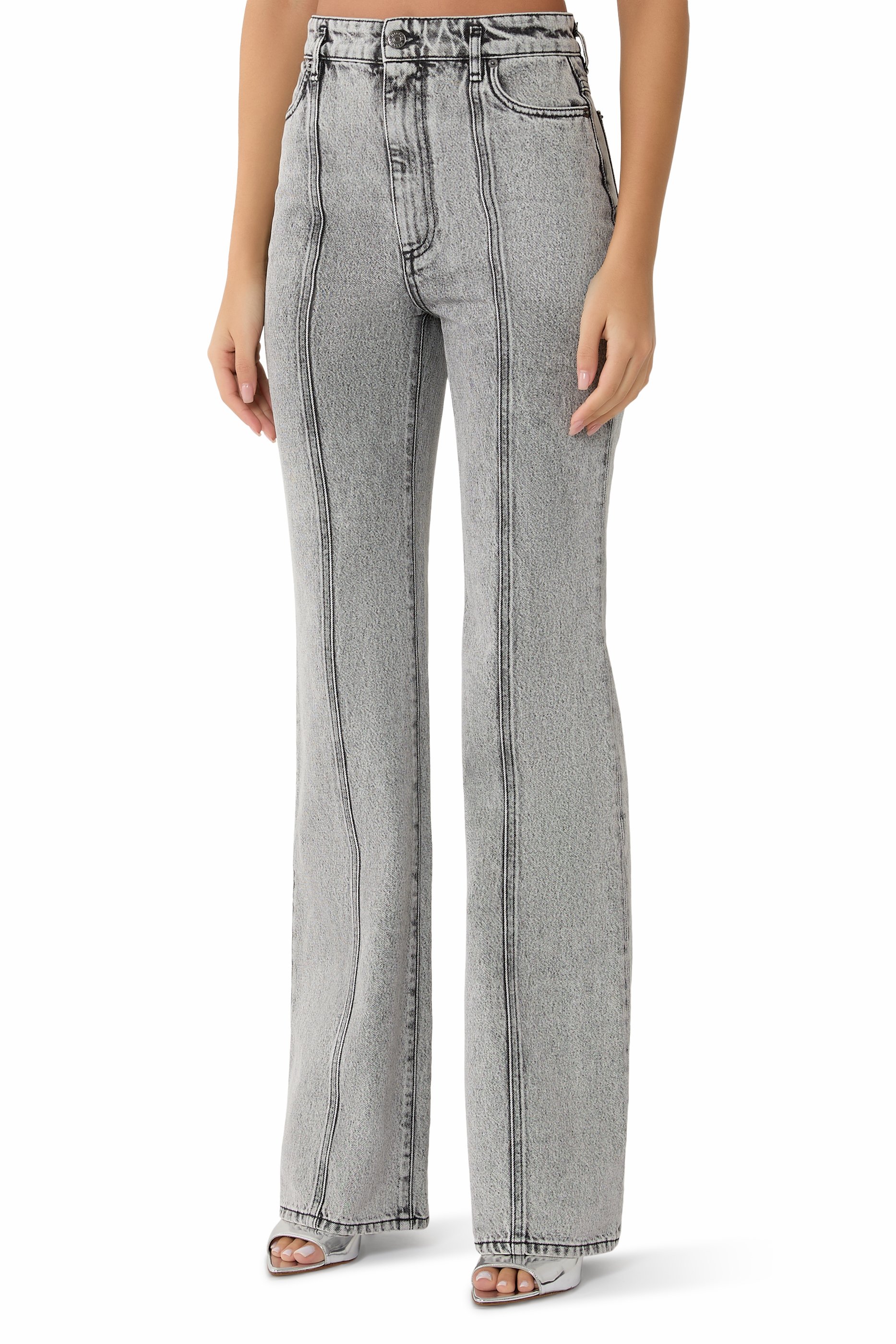 بنطال جينز بحواف واسعة دنيم باعت متين