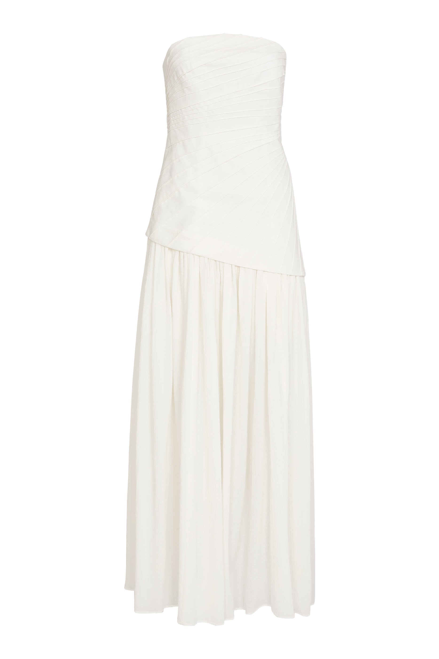 فستان بليث طويل بلا حمالات