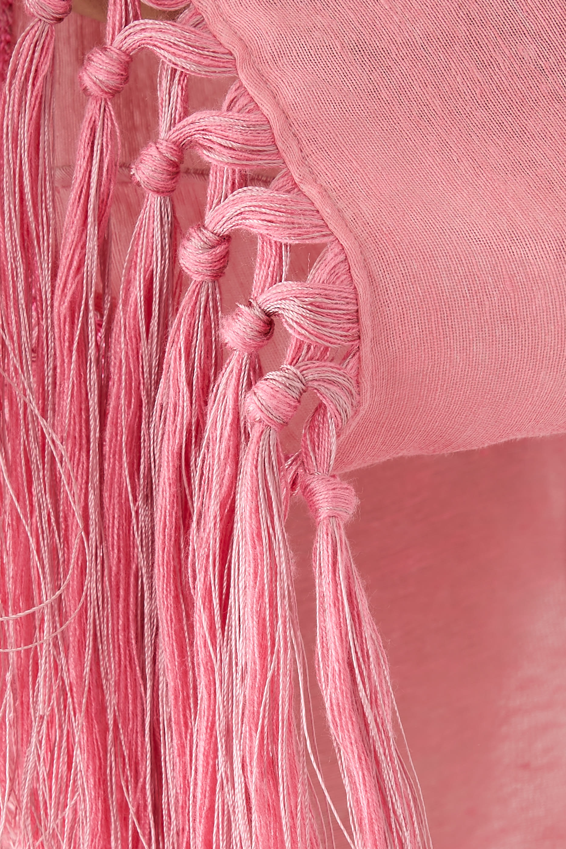 فستان كلوديا قصير مزين بشراشيب مزيج كتان