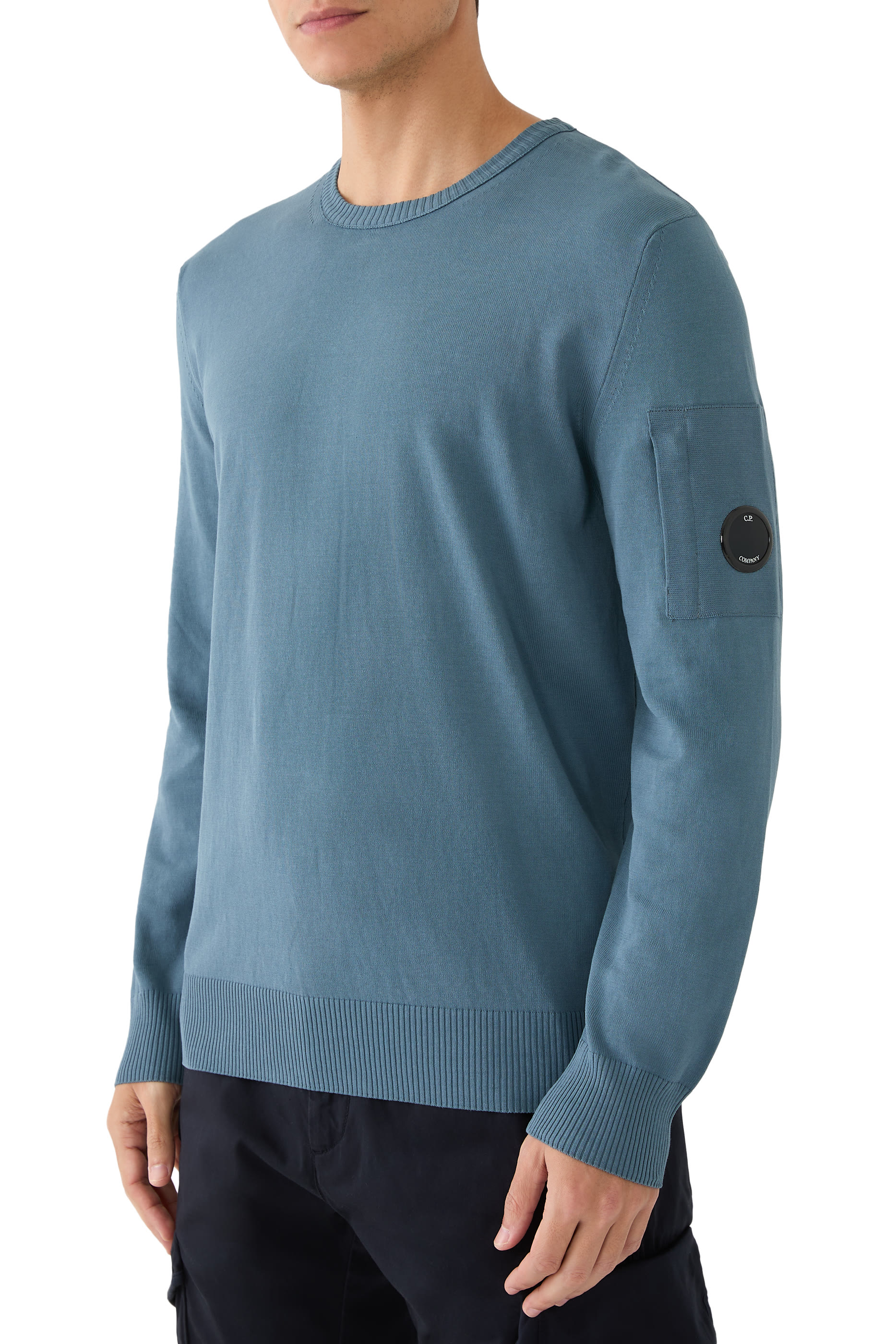 سويت شيرت لينس بياقة ضيقة قطن كريب