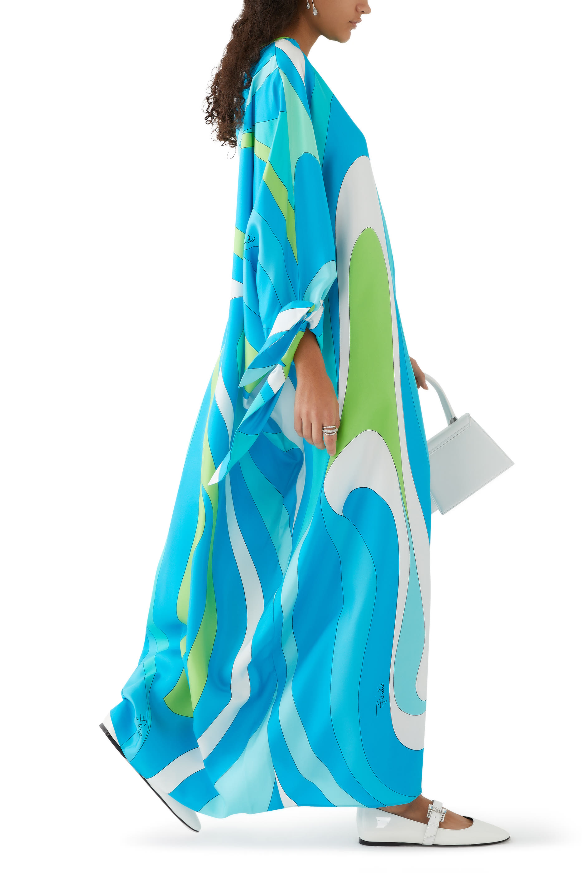 قفطان حرير تويل بنقشة مارمو