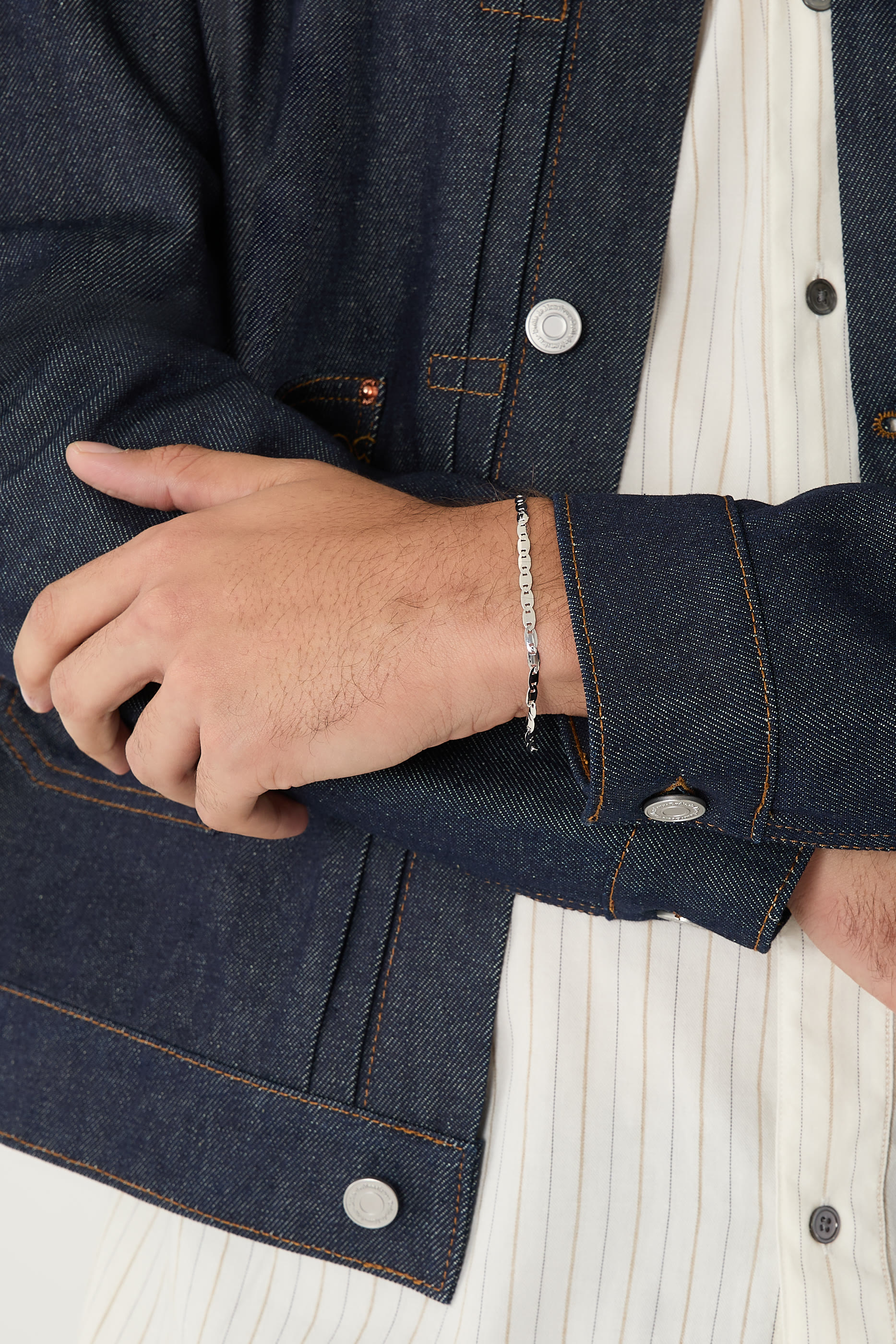 سوار فيسبر بتصميم سلسلة، فضة إسترلينية