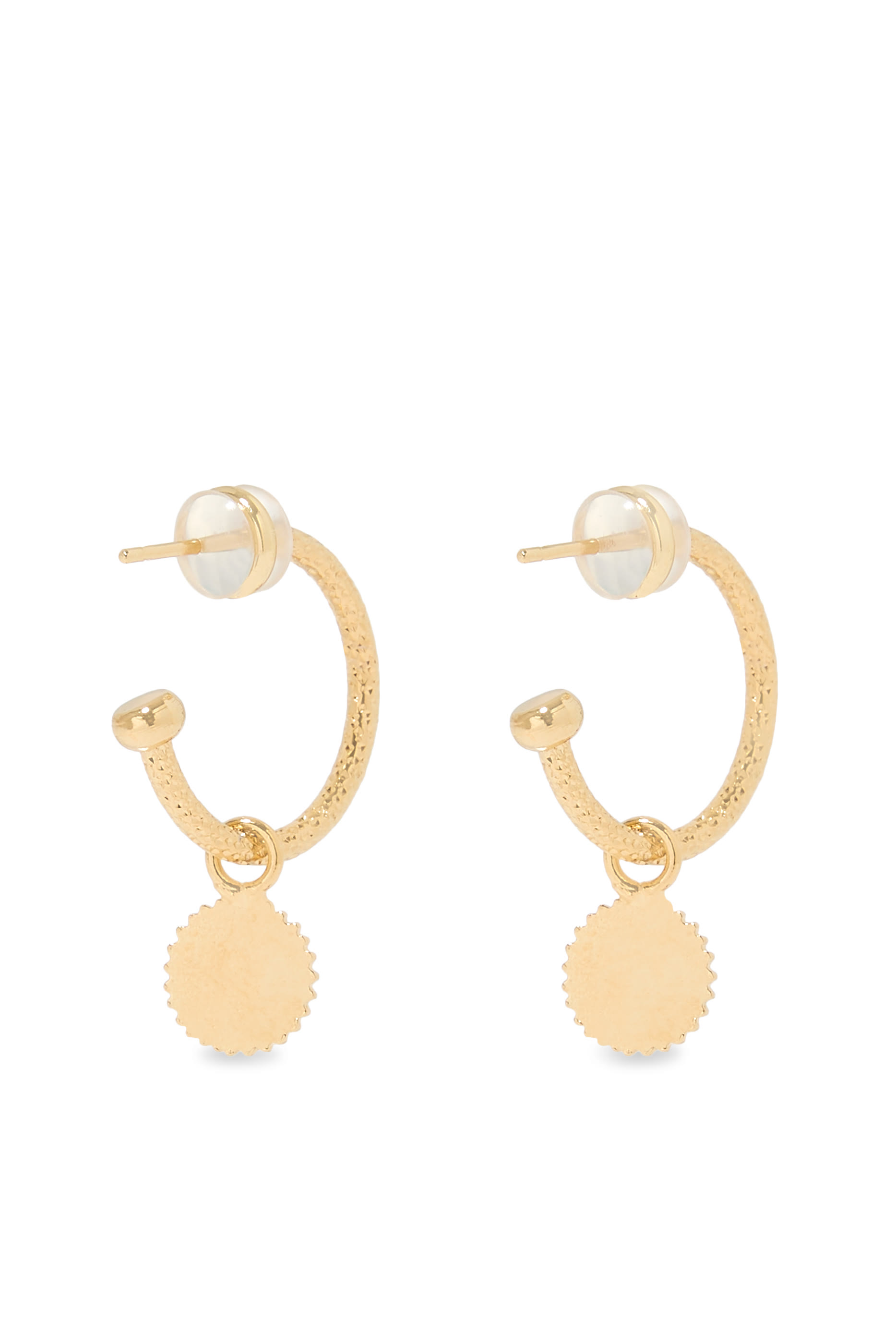 أقراط دائرية أبولو مطلية بذهب عيار 18