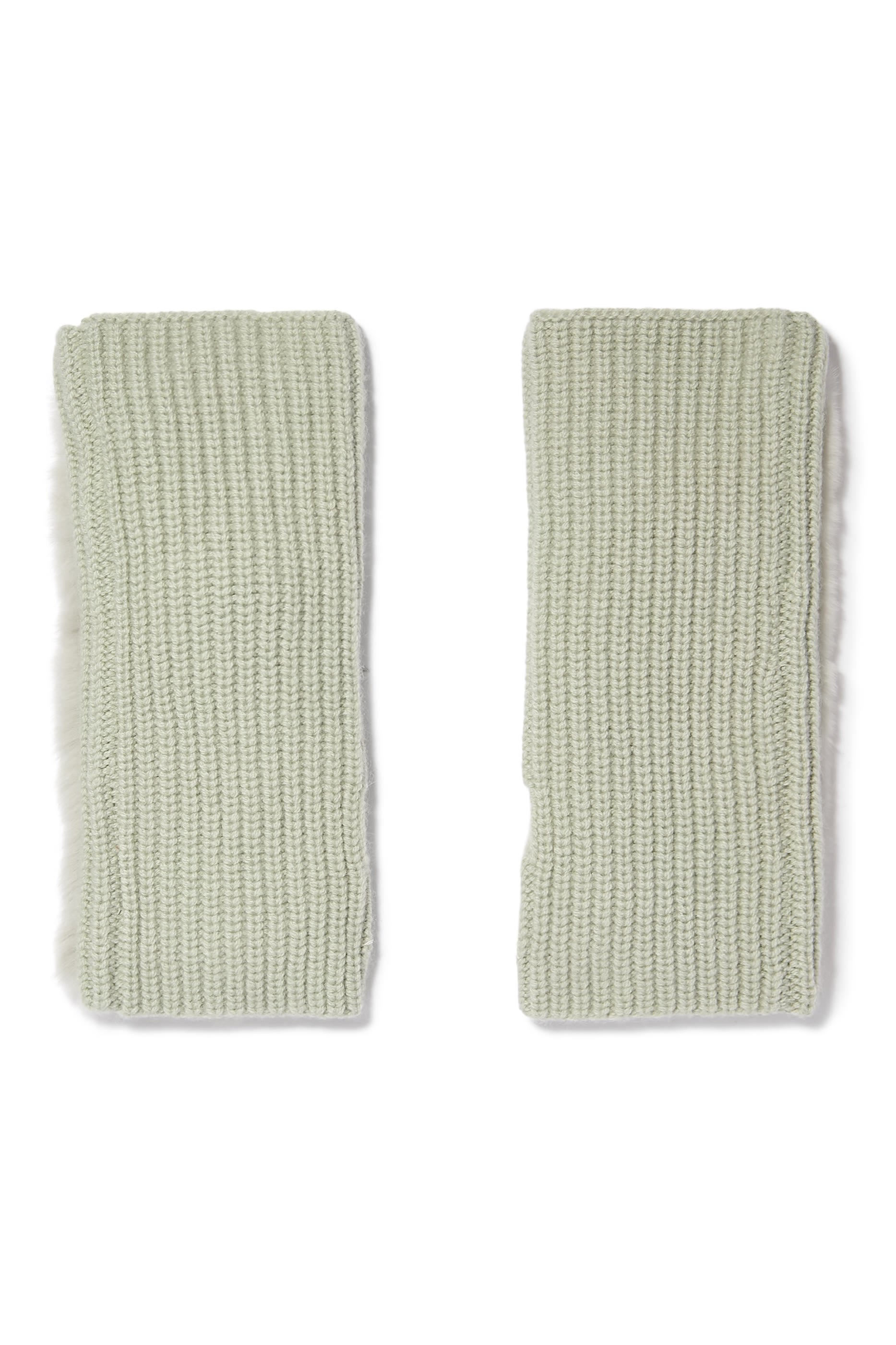 قفازات بلا أصابع نسيج كشمير وصوف وفرو أرنب ريكس