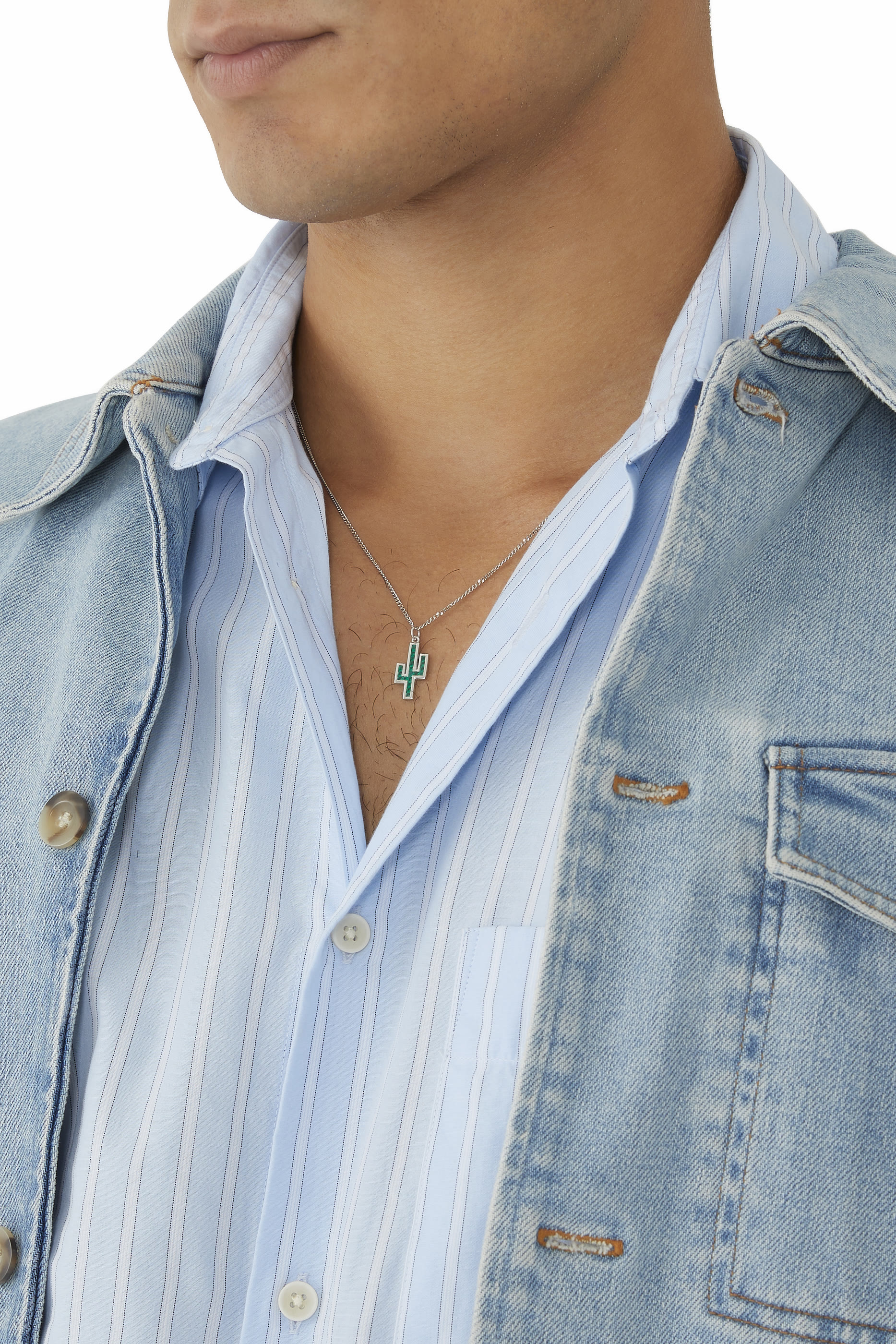 قلادة بلاية بتصميم صبار مرصعة بالعقيق اليماني