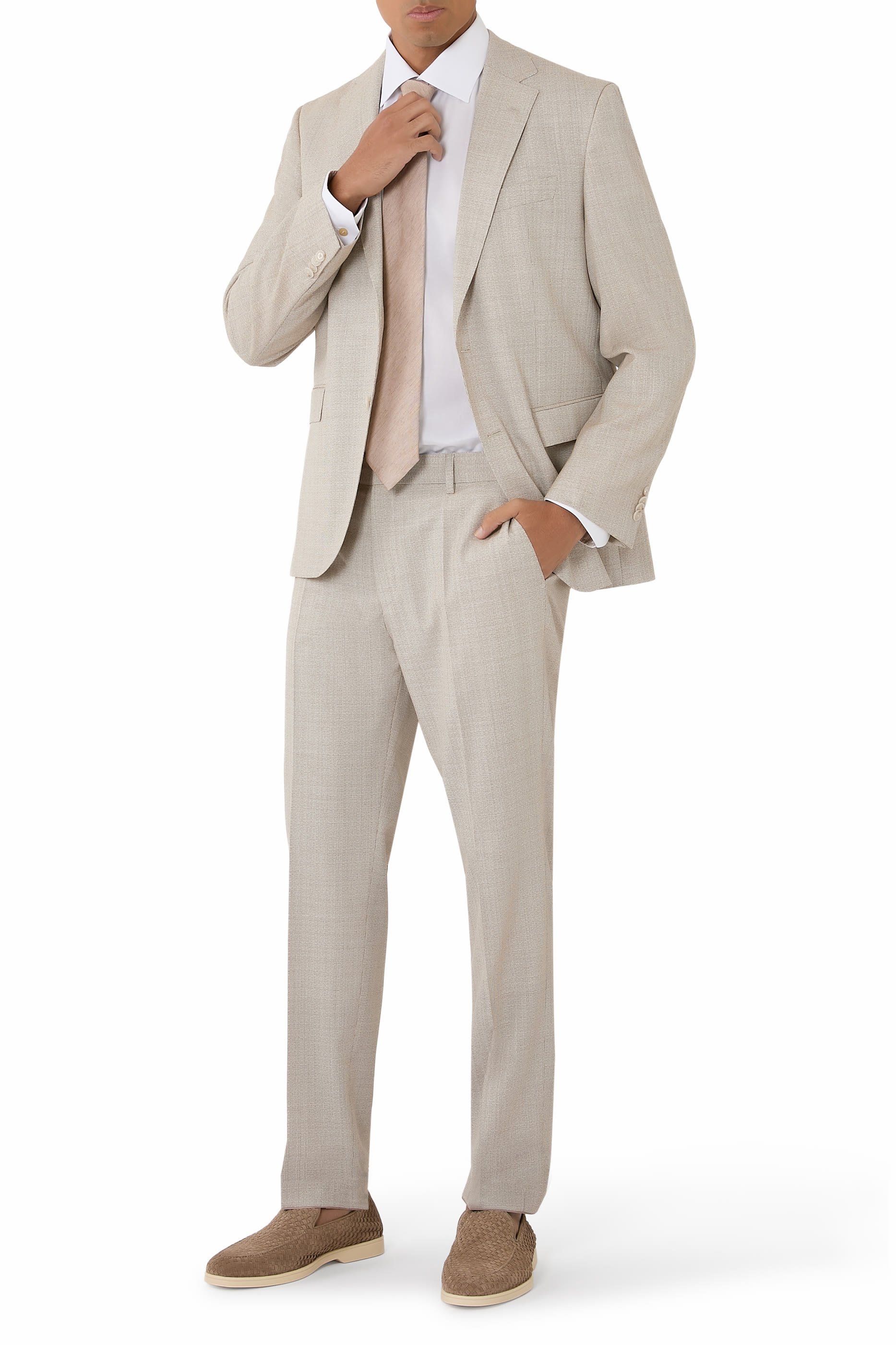 قميص تويل شبه سادة مميز للماركة