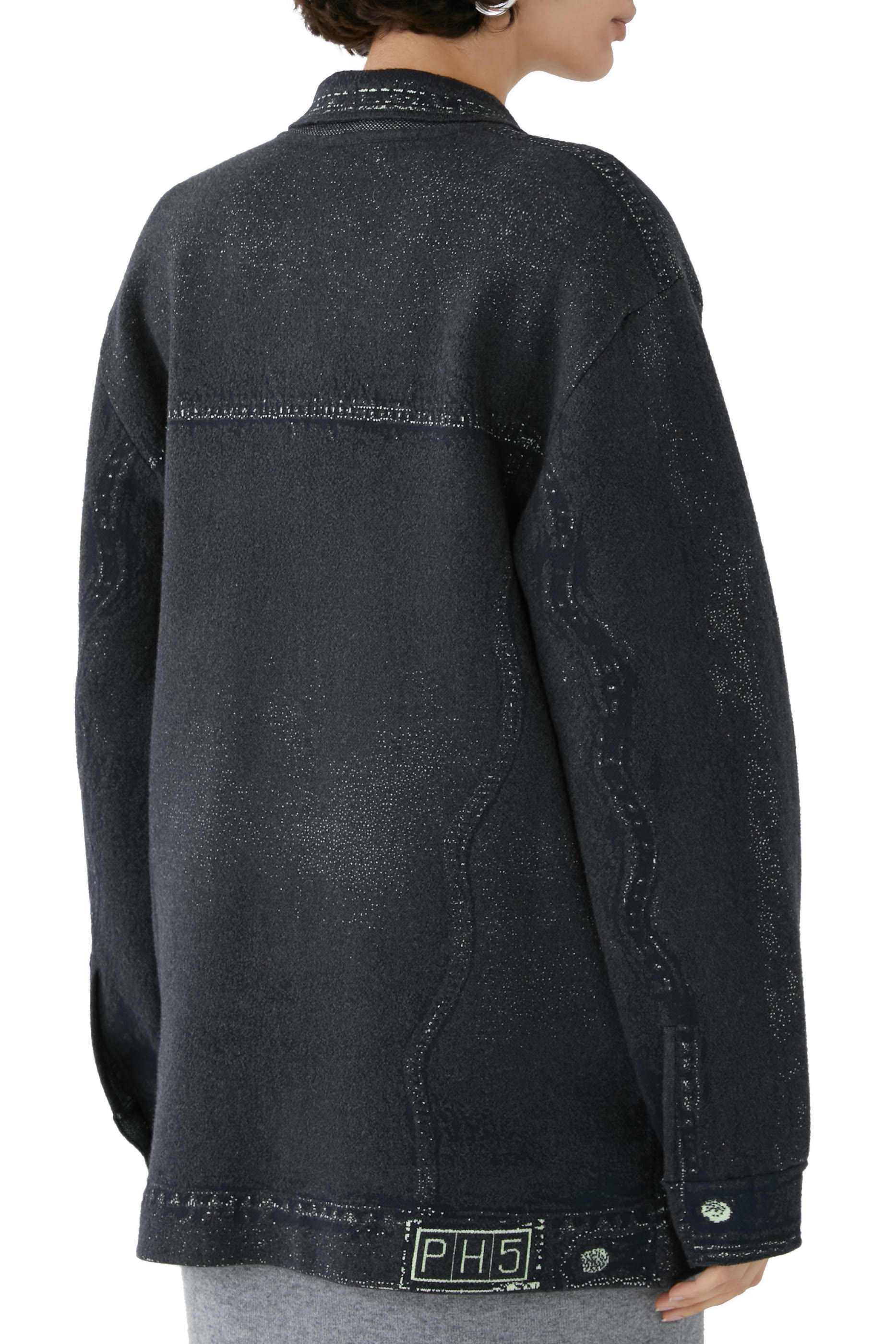 جاكيت هانا بقصة واسعة ونقشة دنيم