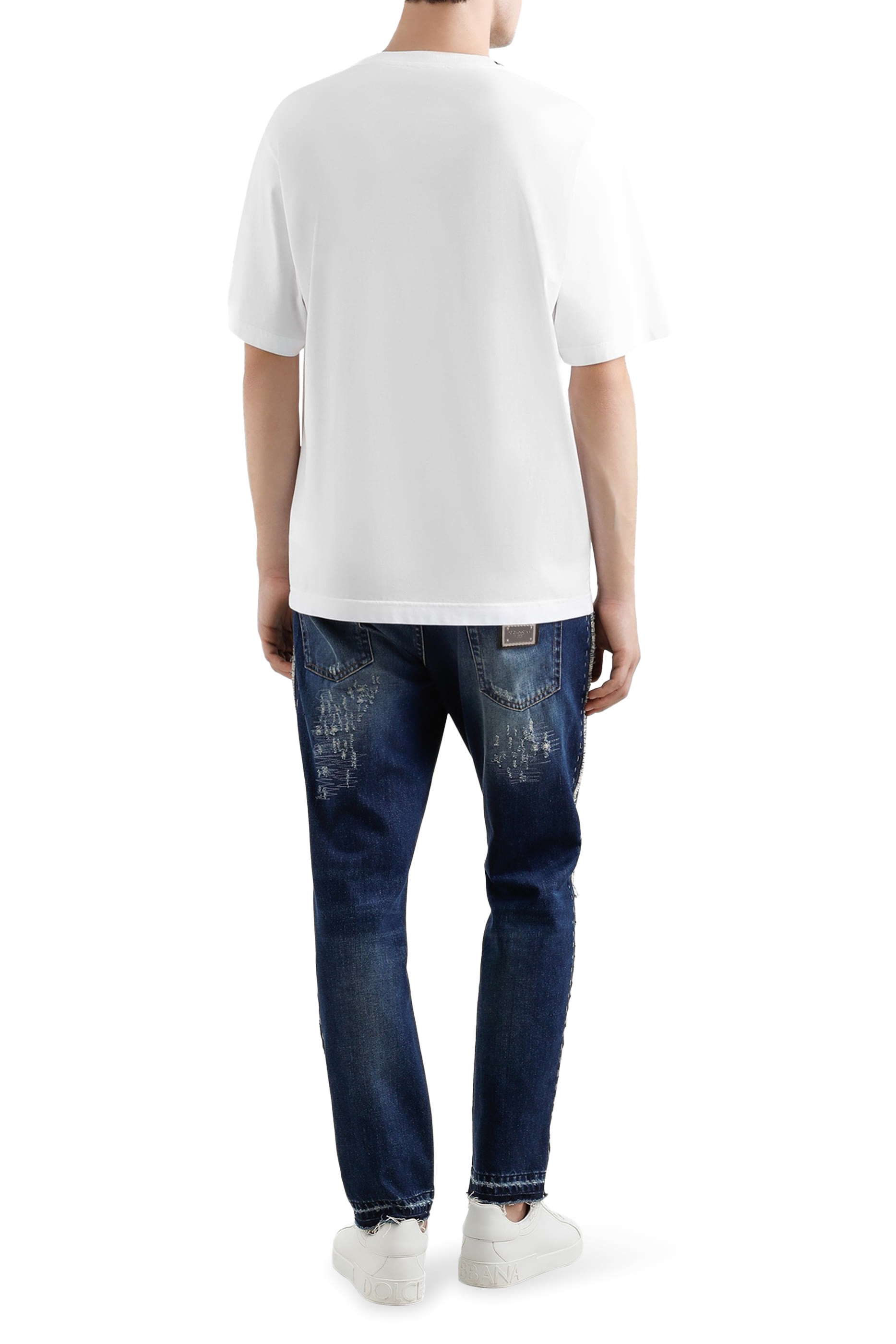 تيشيرت بتطريز شعار الماركة قطن