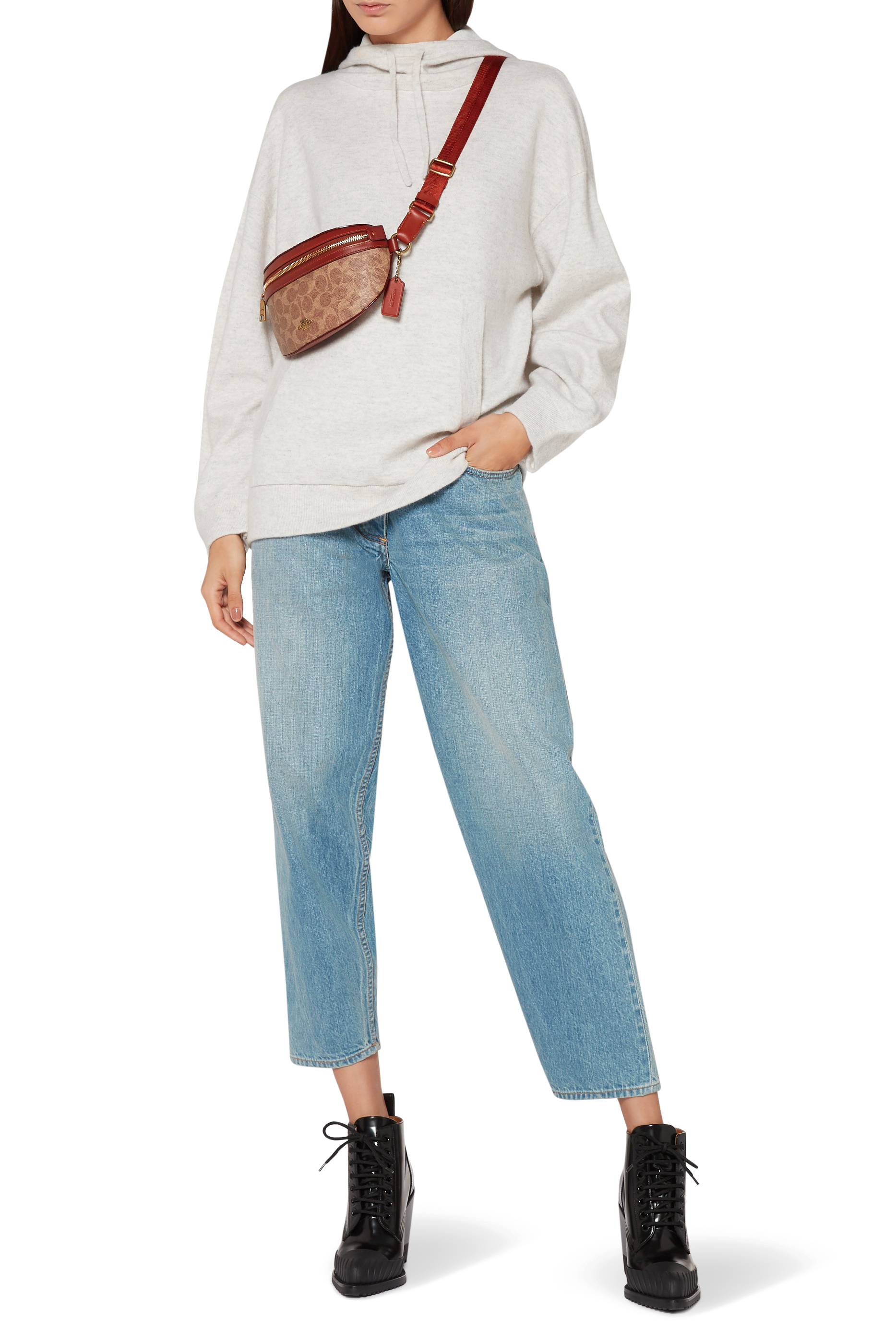 حقيبة خصر قنب بني فاتح