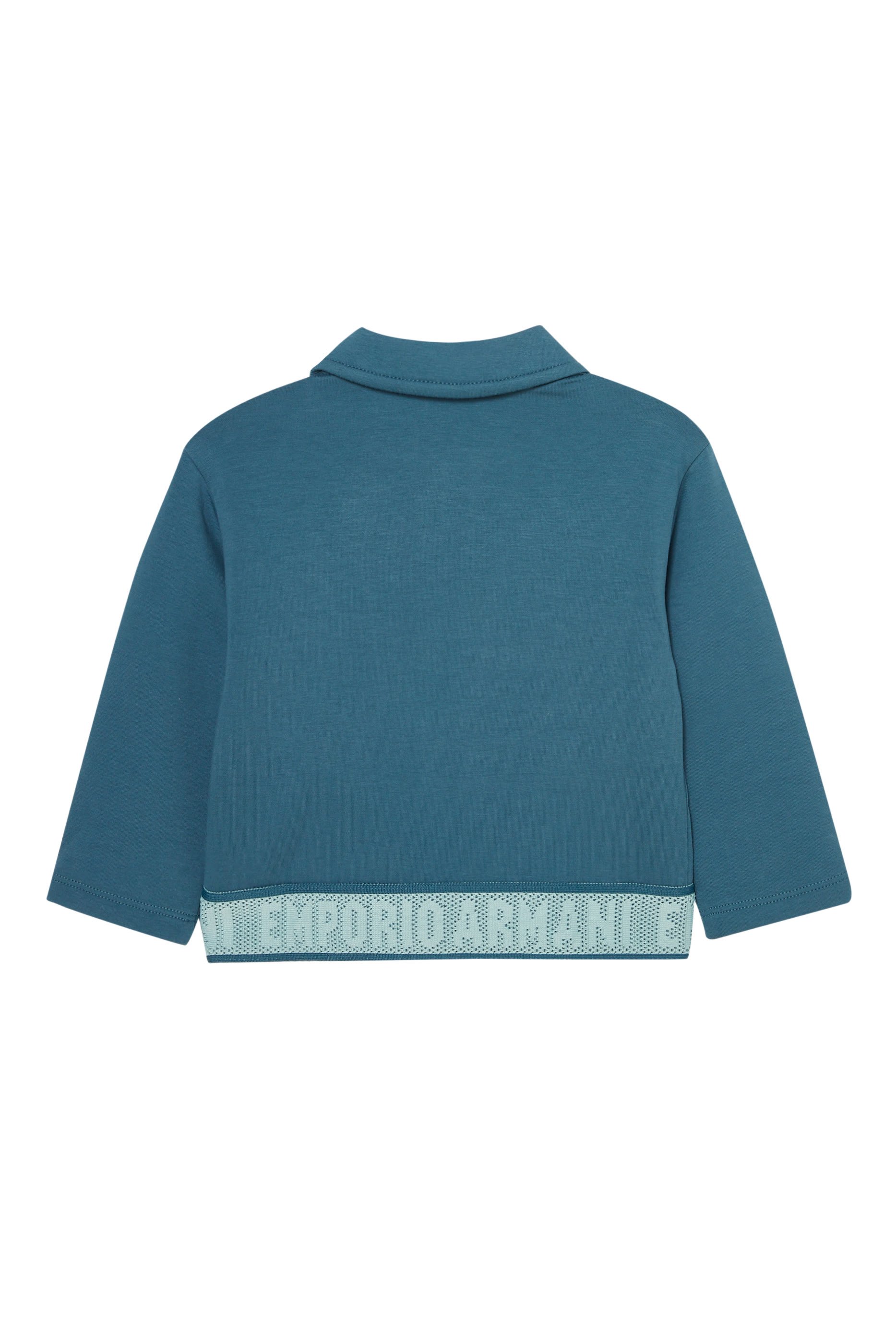 سويت شيرت بسحّاب ورقعة شعار الماركة للأطفال 