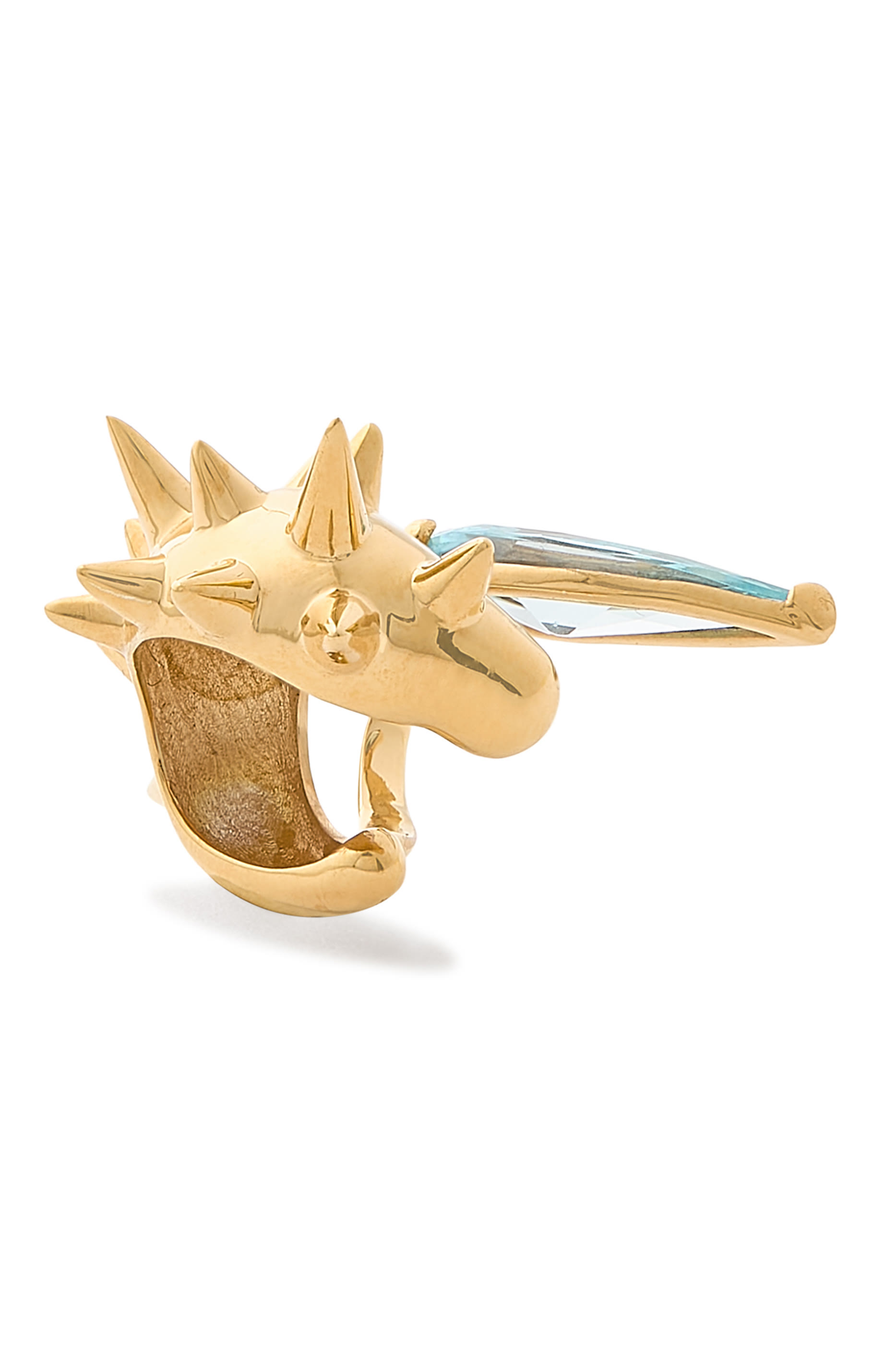 قرط اليان صغير بتفاصيل مدببة مزين بكريستال، فضة إسترلينية 925