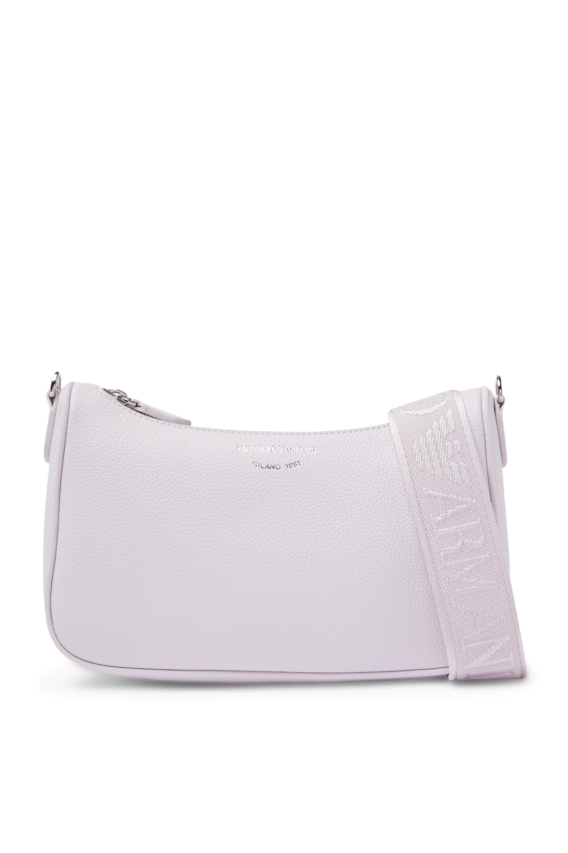 حقيبة طويلة بشعار الماركة بنقشة جلد الغزال