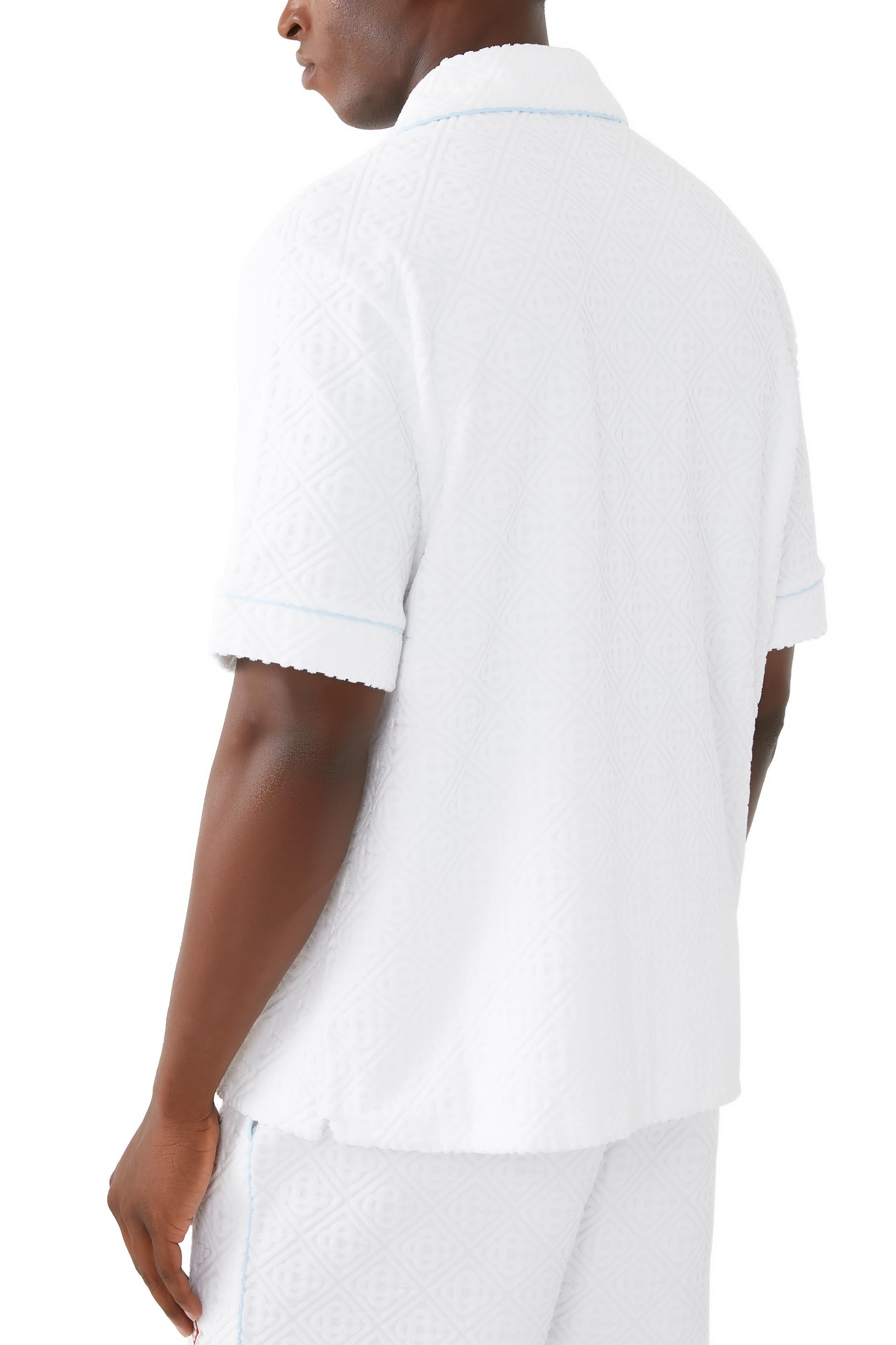 قميص قطن تيري بنقشة حروف شعار الماركة