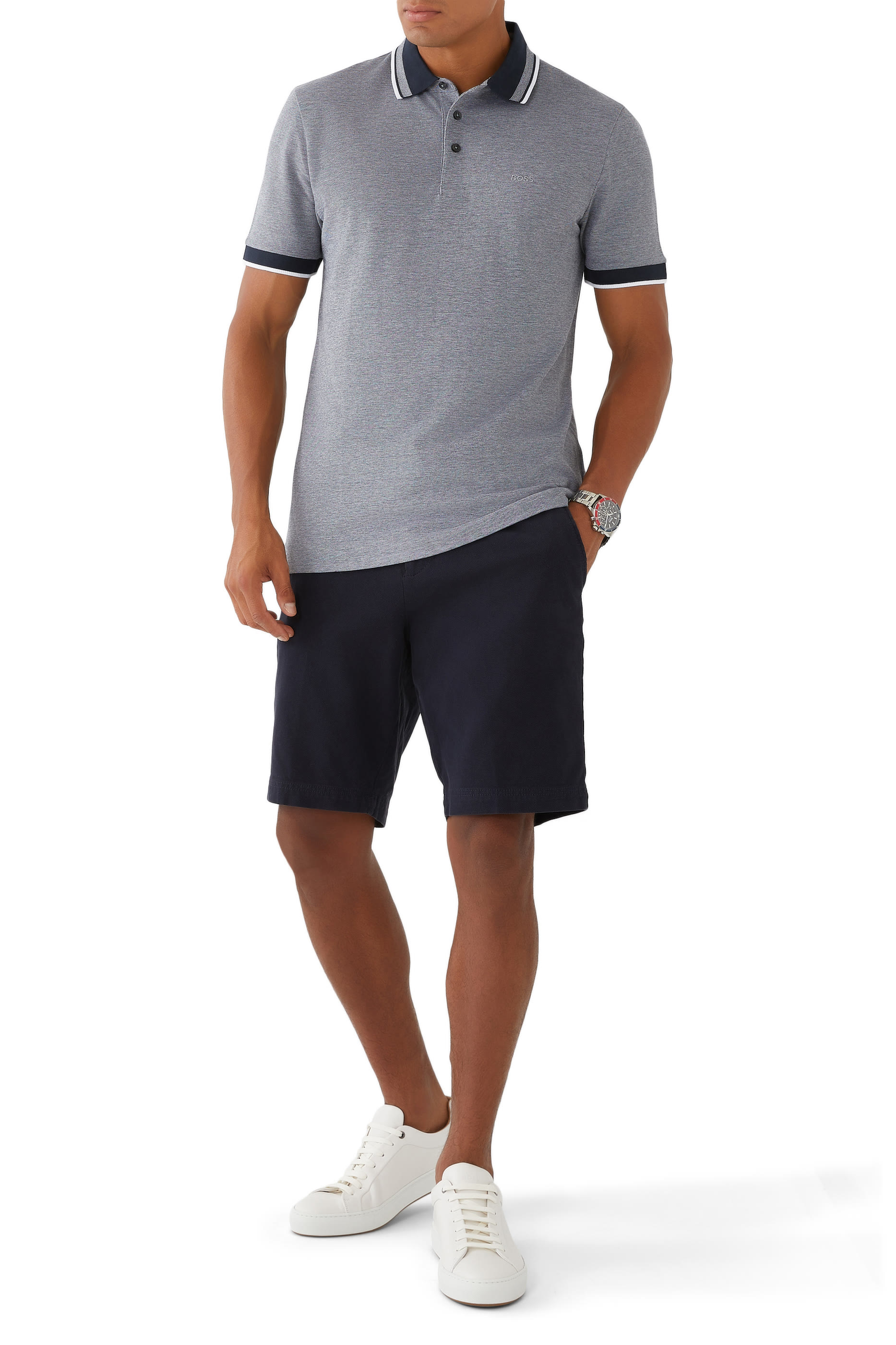 قميص بولو أكسفورد بشعار الماركة قطن بيكيه