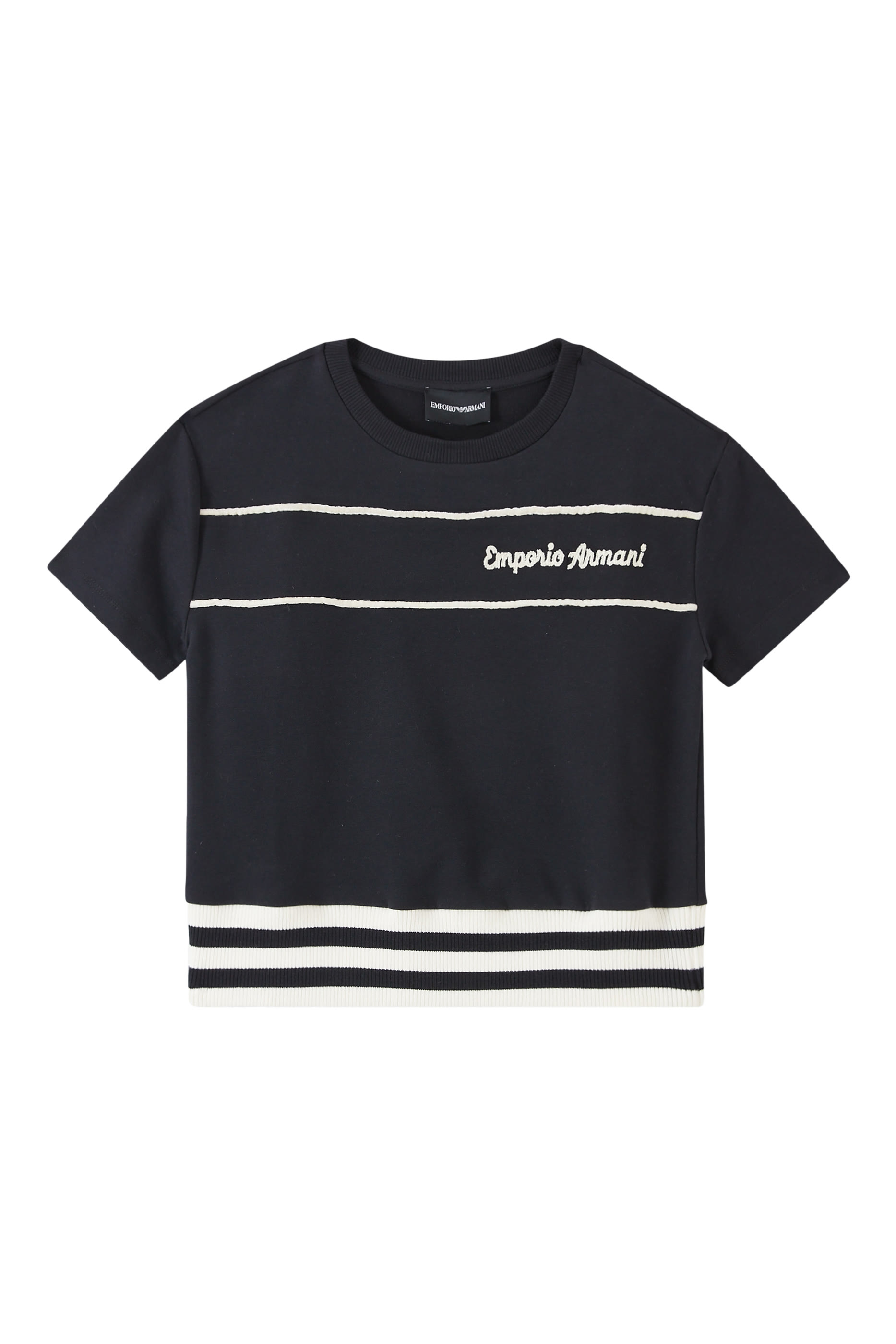 تيشيرت بشعار الماركة قطن للأطفال