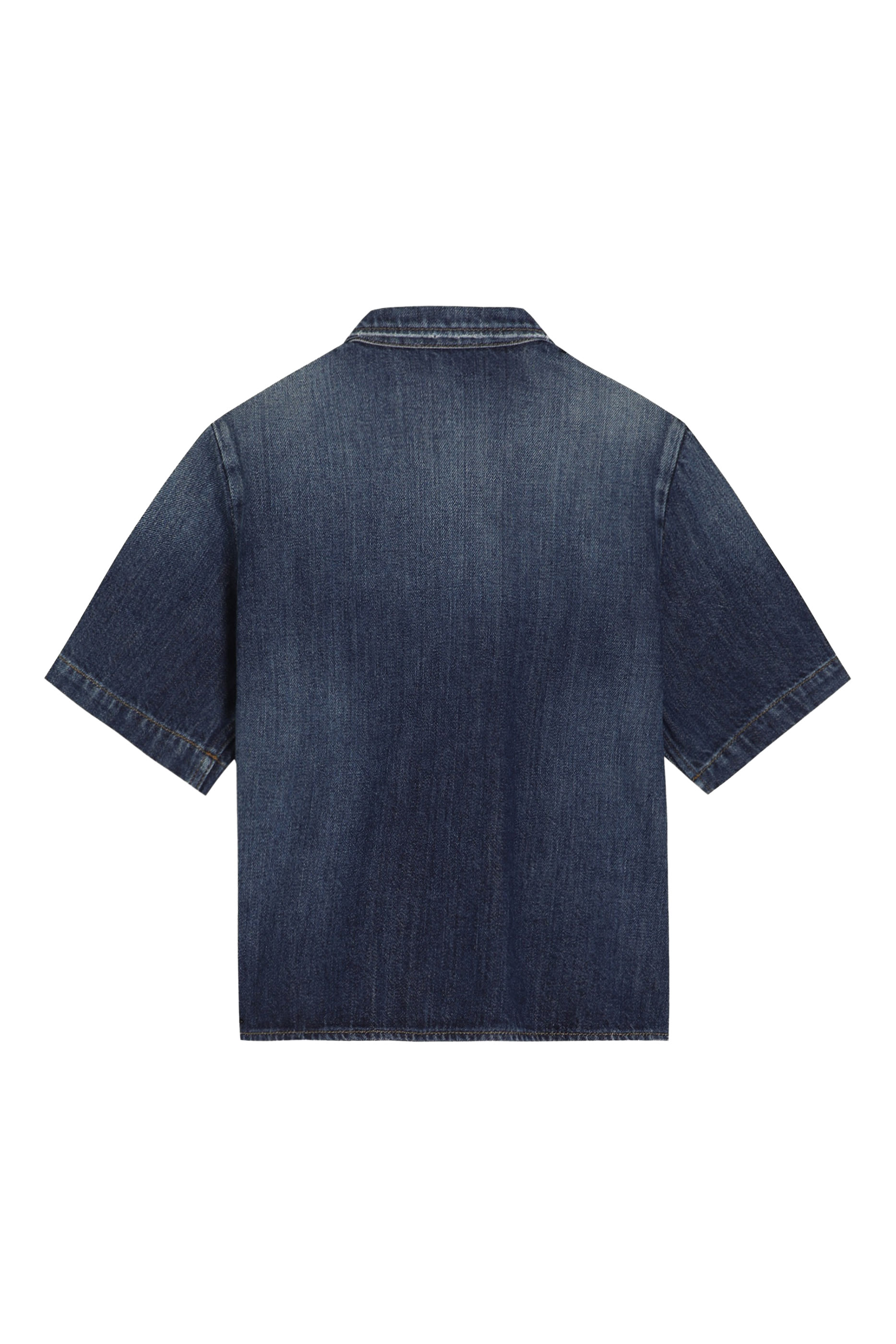 قميص برقعة شعار الماركة دنيم للأطفال