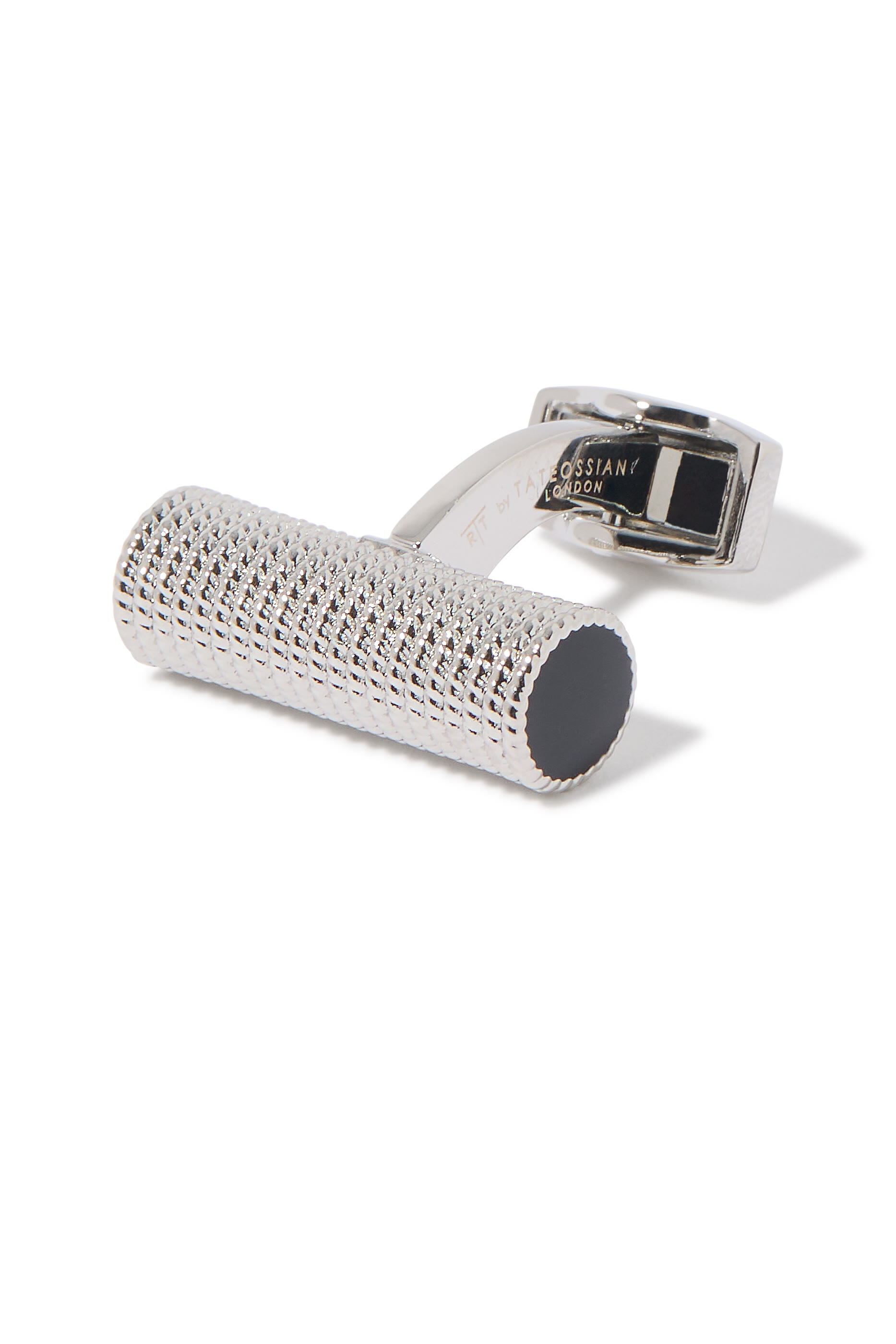 أزرار أكمام بتصميم حبل ملفوف، معدن مطلي ببرونز باللون الأبيض