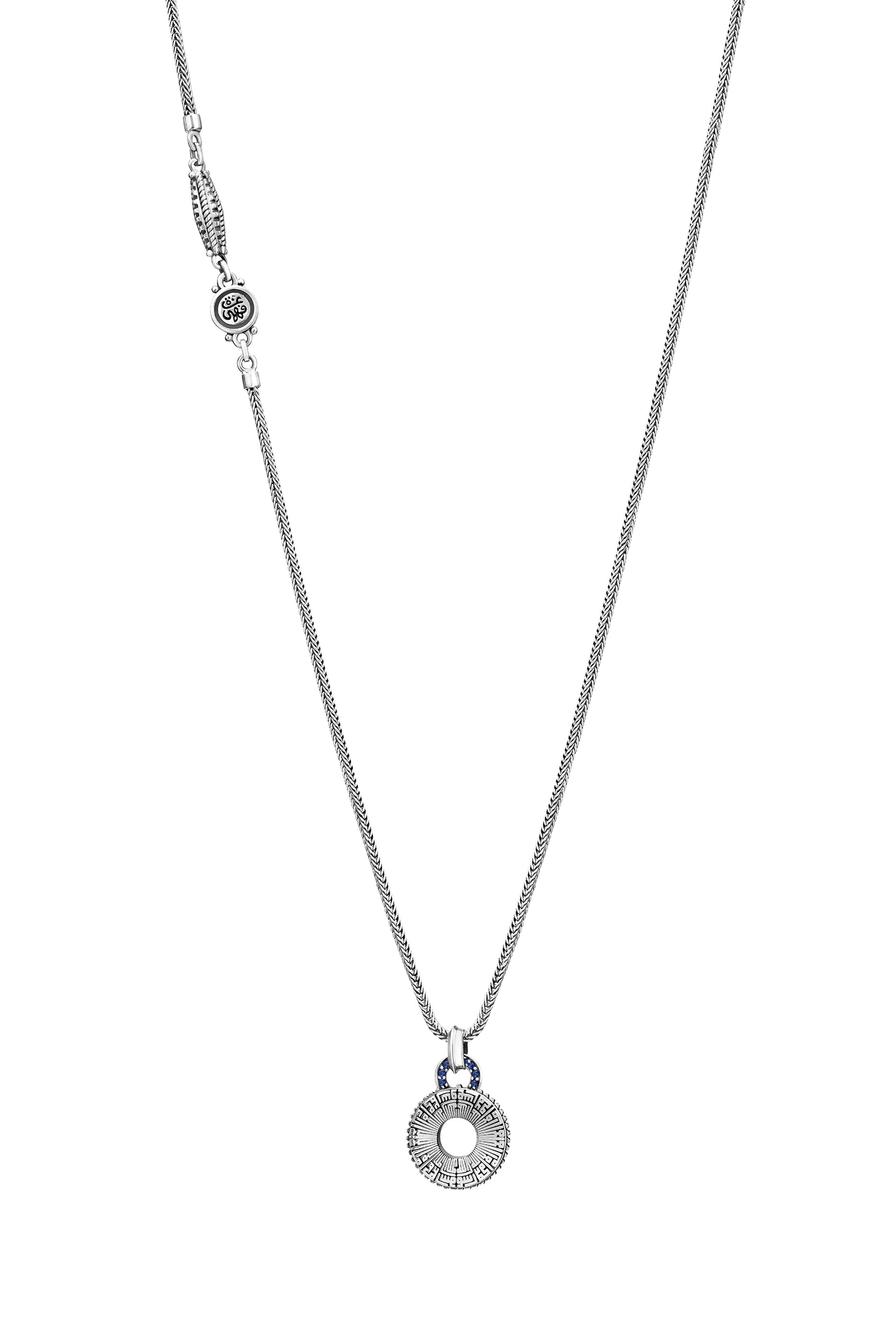 قلادة نور رسول محمد صلى الله عليه وسلم مرصعة بالماس الأسود فضة إسترلينية