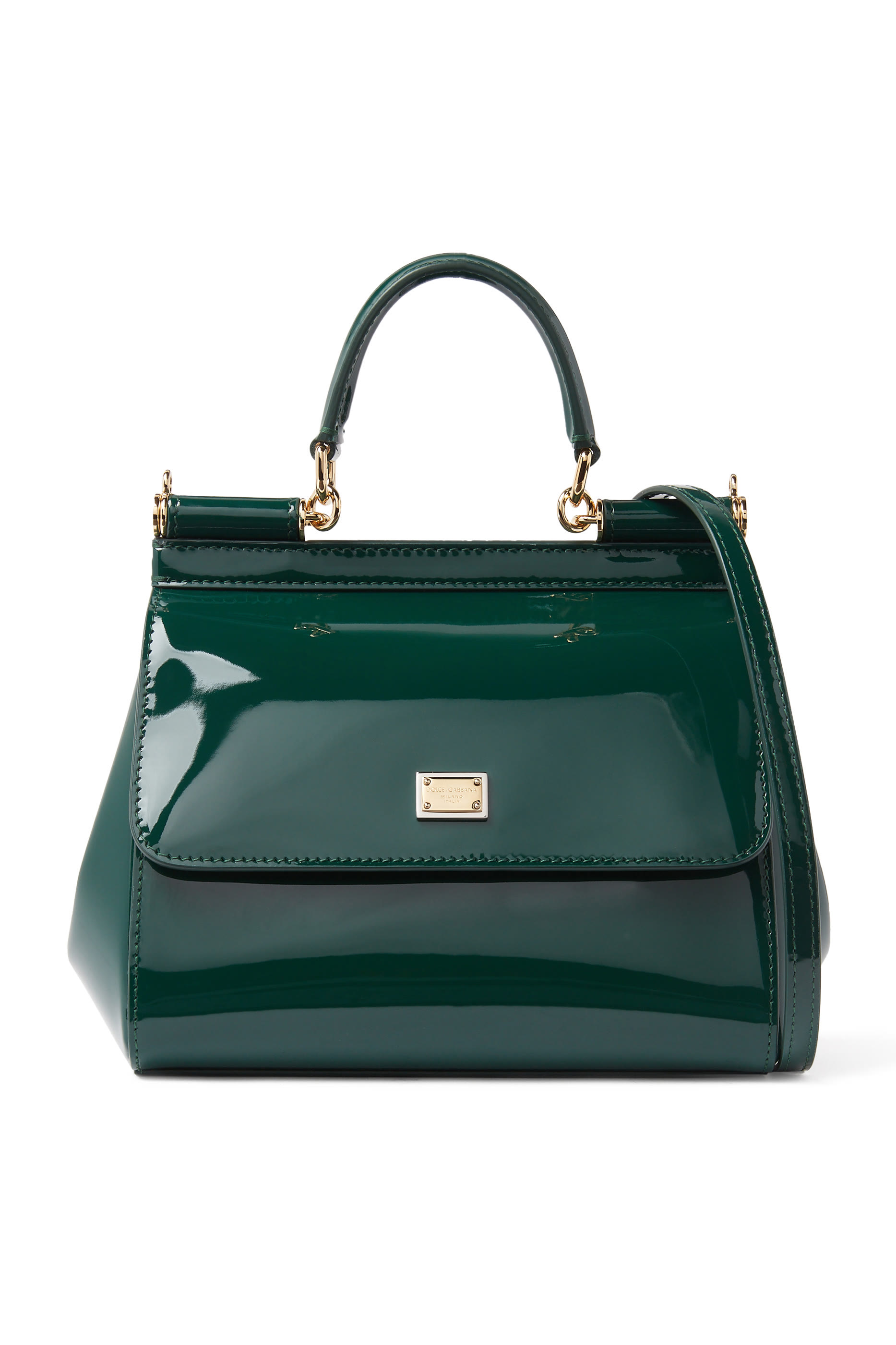 حقيبة يد سيسيلي متوسطة جلد لامع