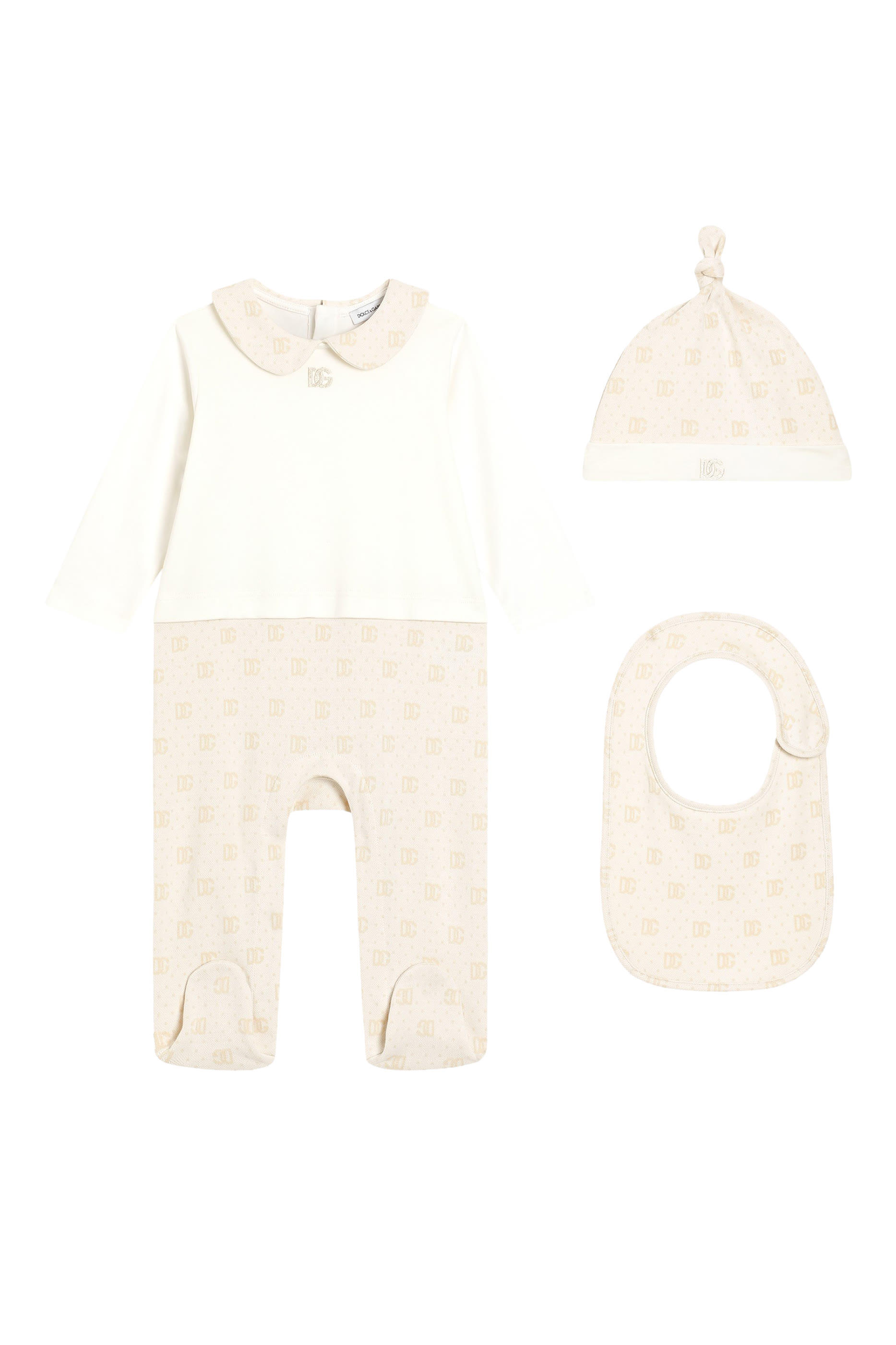 طقم بودي سوت مطرز بشعار الماركة للأطفال، 3 قطع