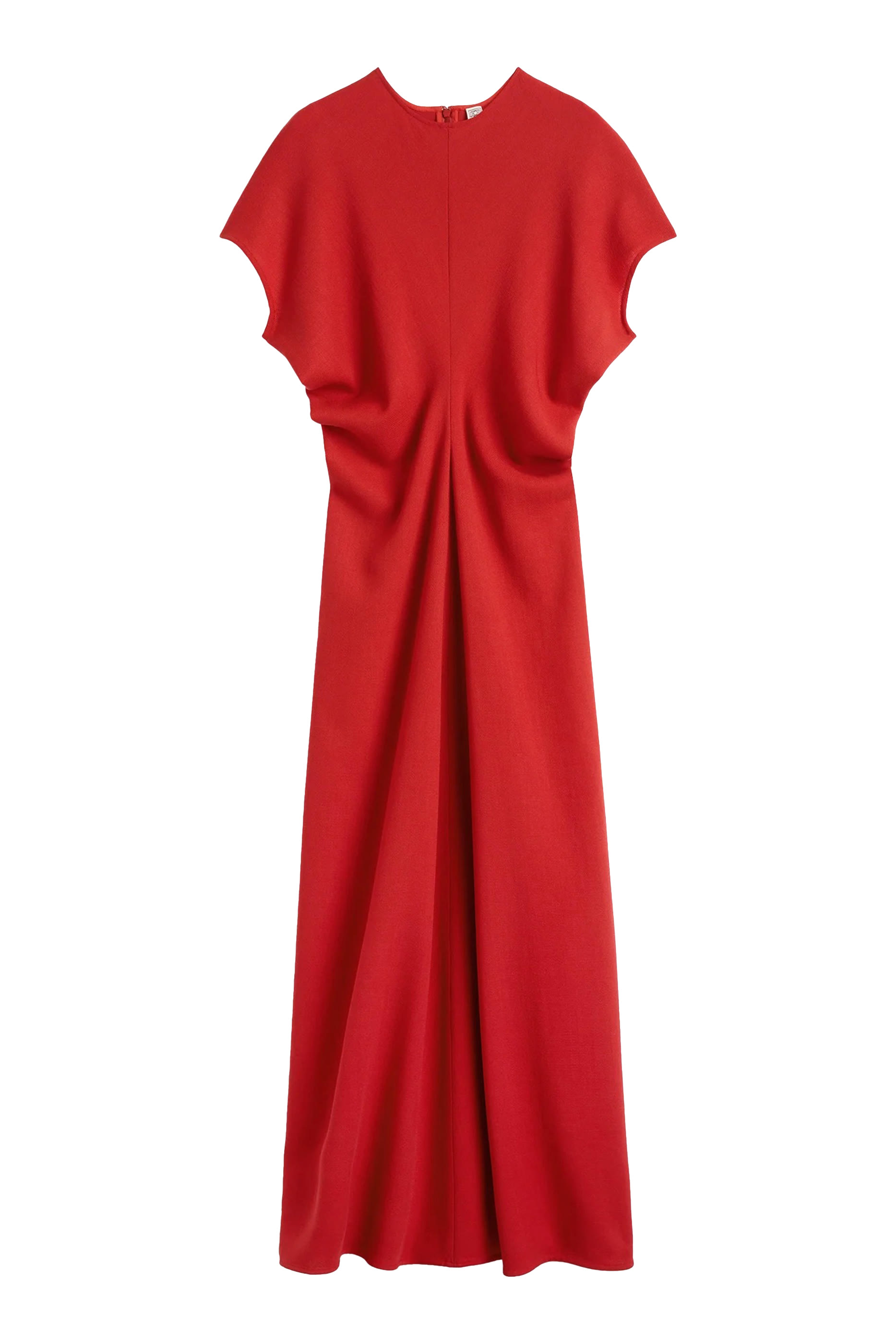 فستان بتفاصيل درابيه عند الخصر صوف