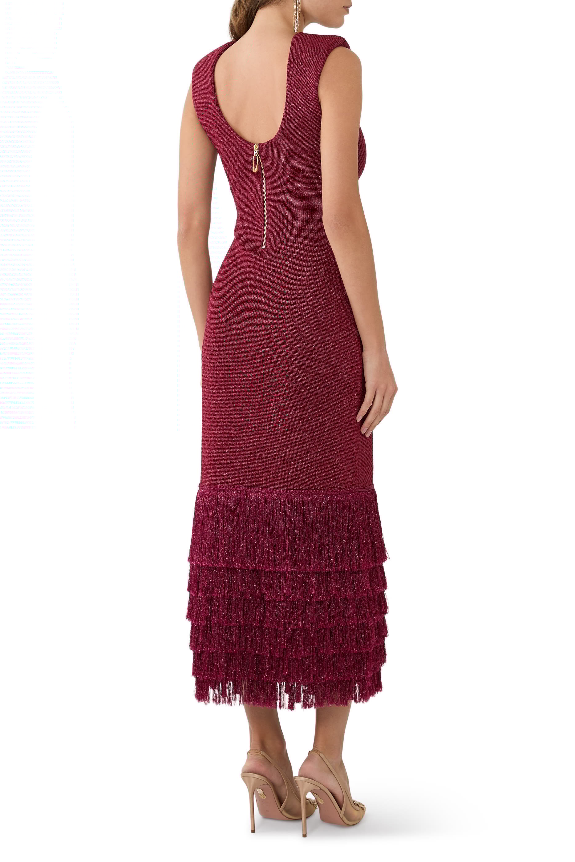 فستان بريز منسوج متوسط الطول