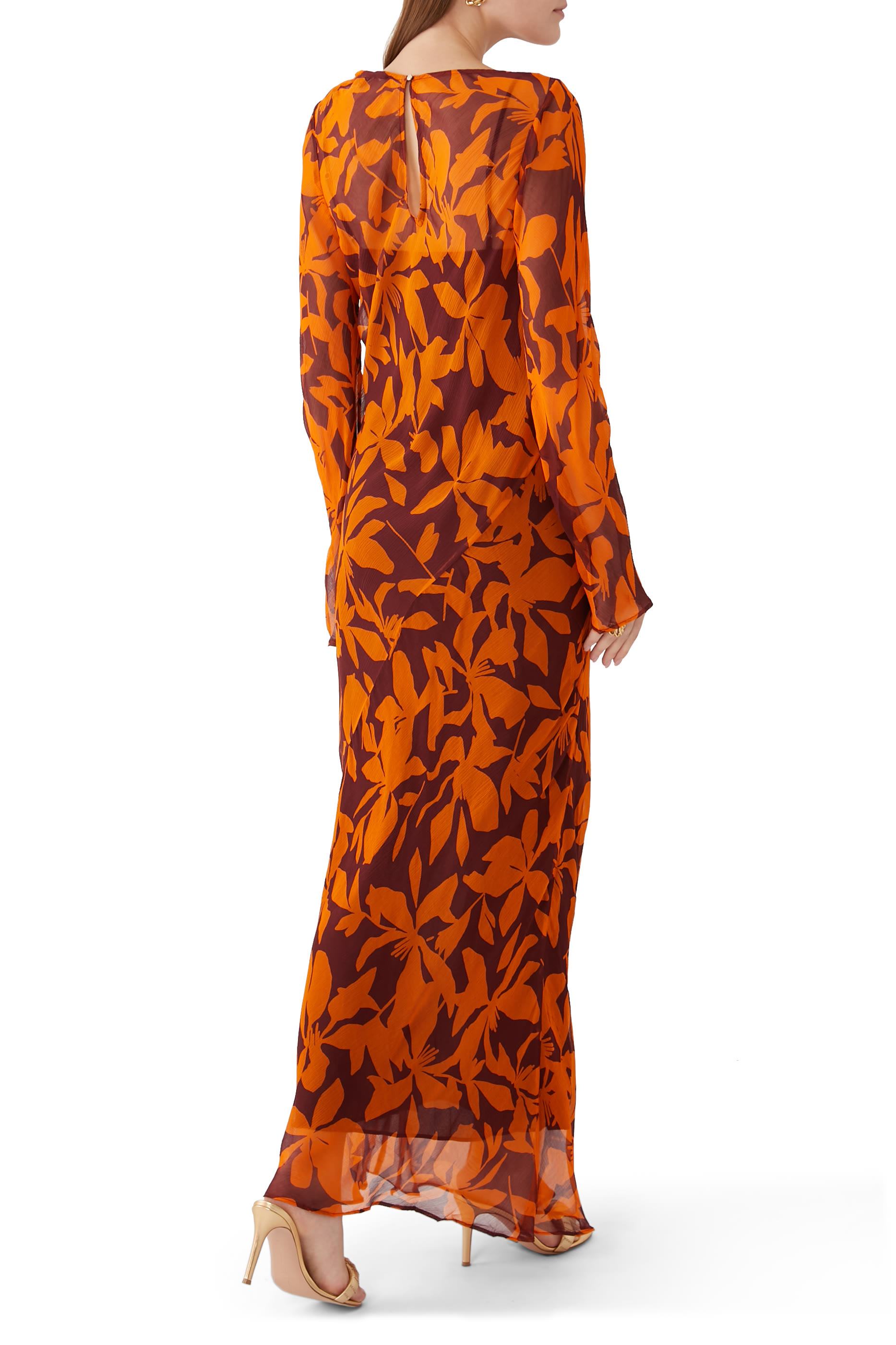 فستان ناتالينا طويل سهل الإرتداء بأكمام طويلة