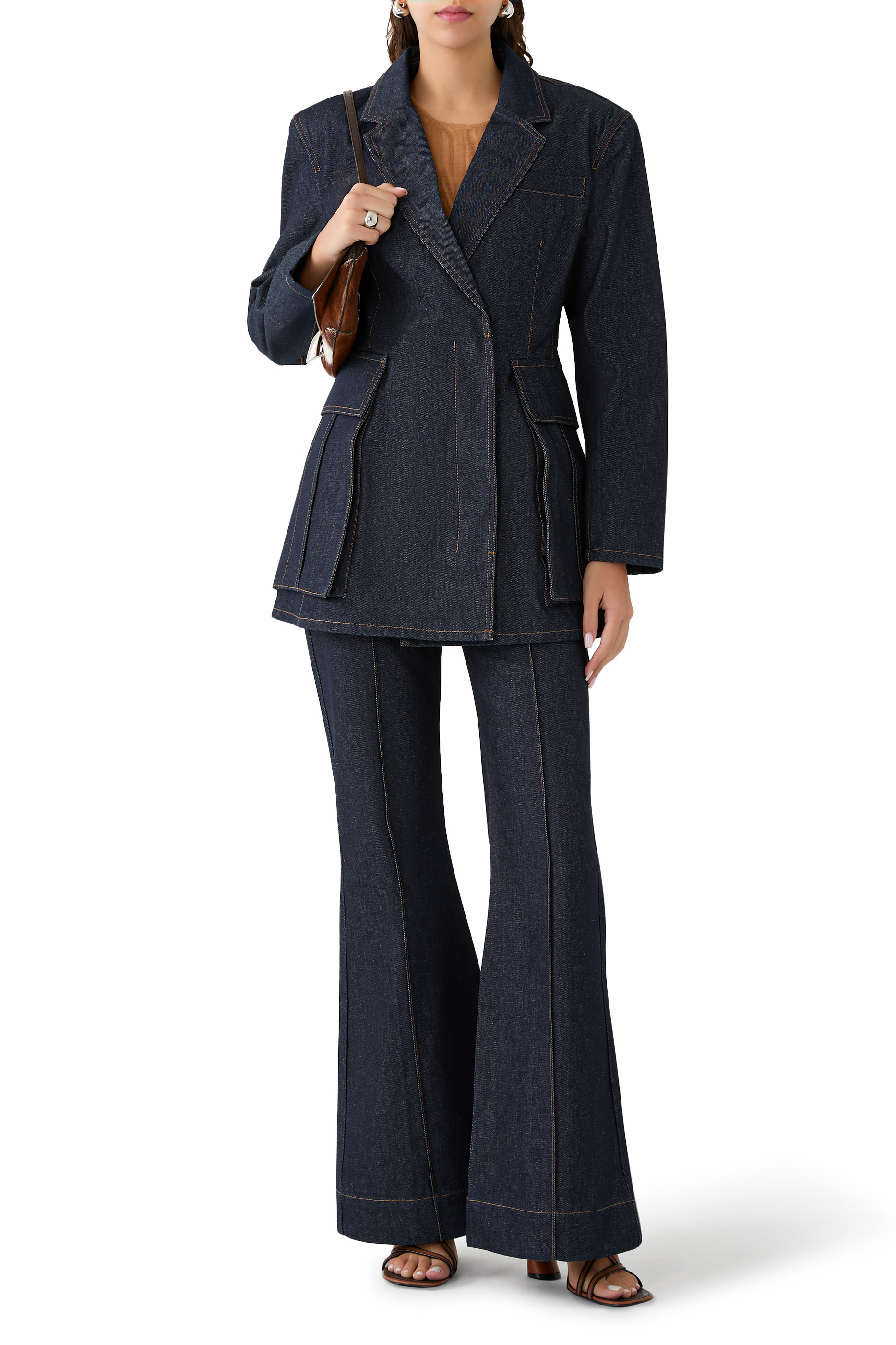 بليزر دنيم بصف أزرار