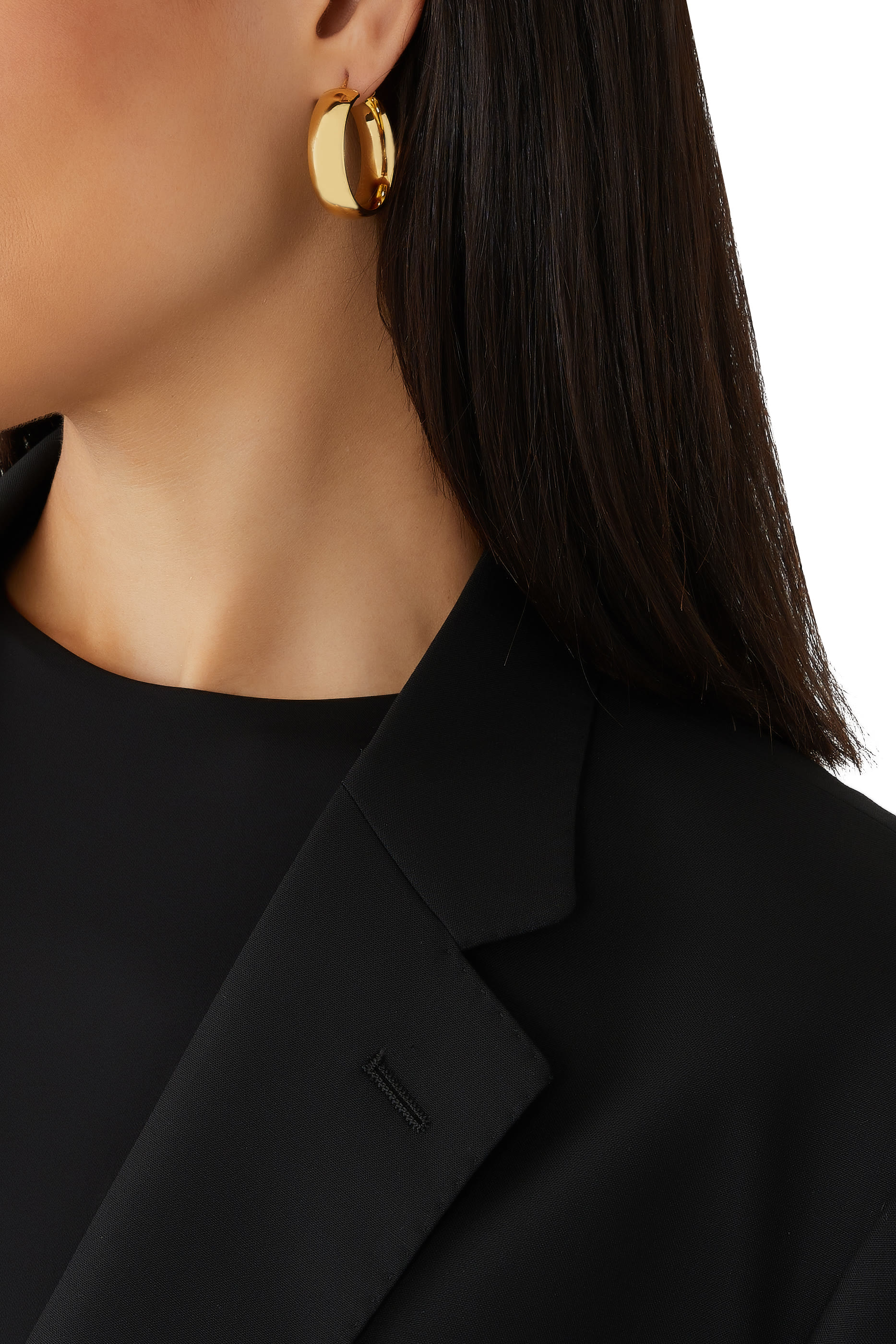 أقراط بإطار دائري فضة إسترلينية مطلية بذهب عيار 14