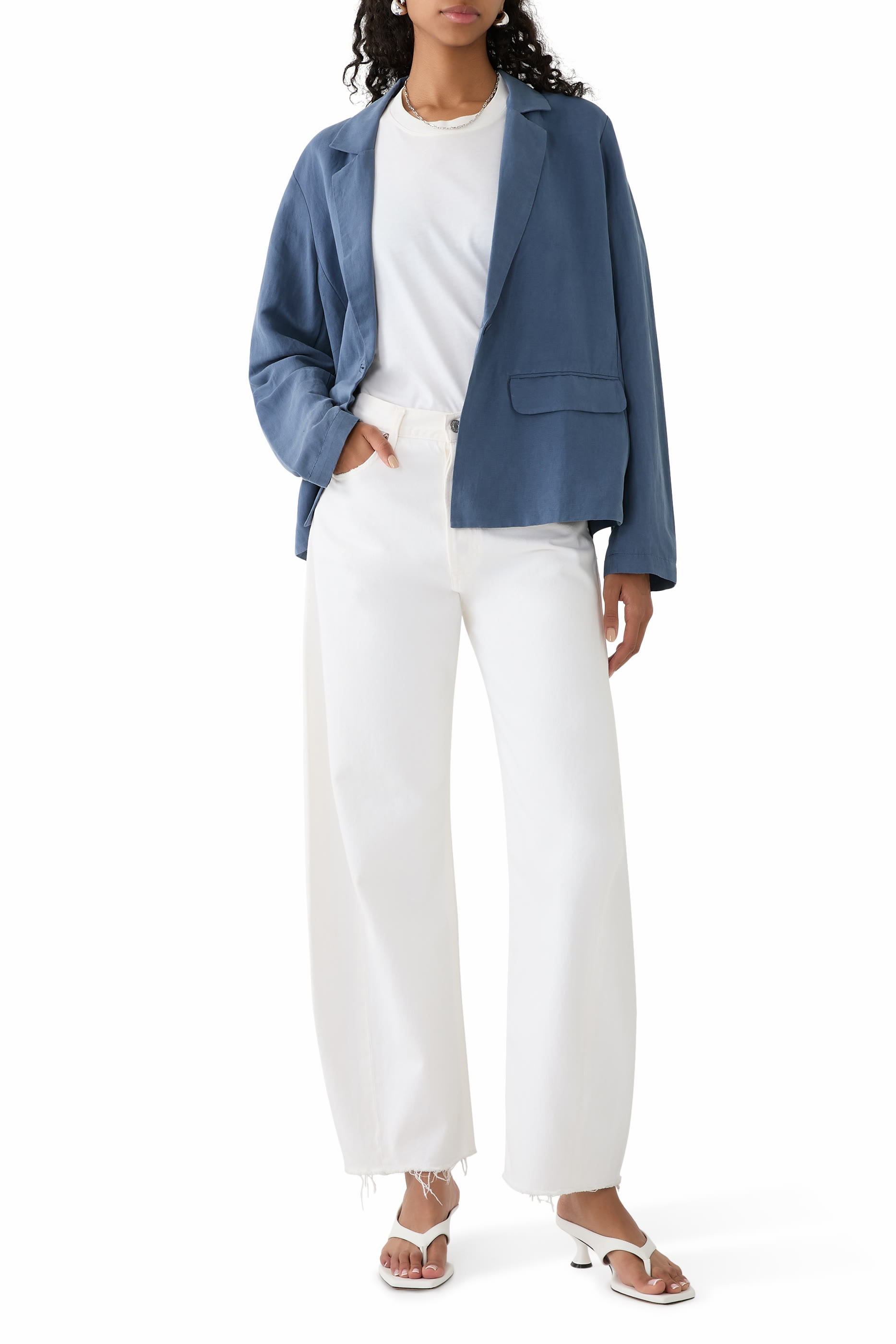 بليزر حرير تويل وكتان