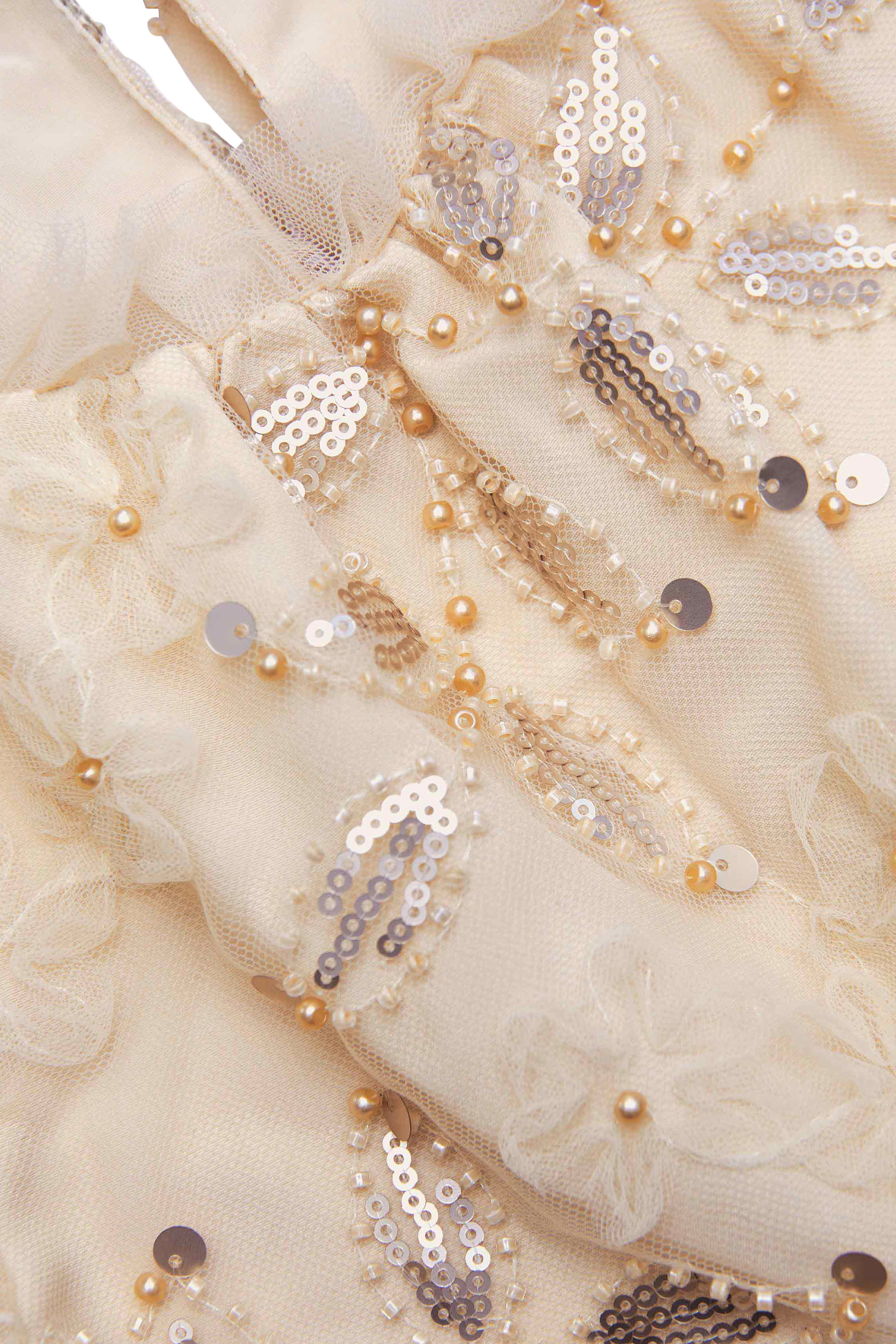 فستان تول مطرز بالترتر للأطفال