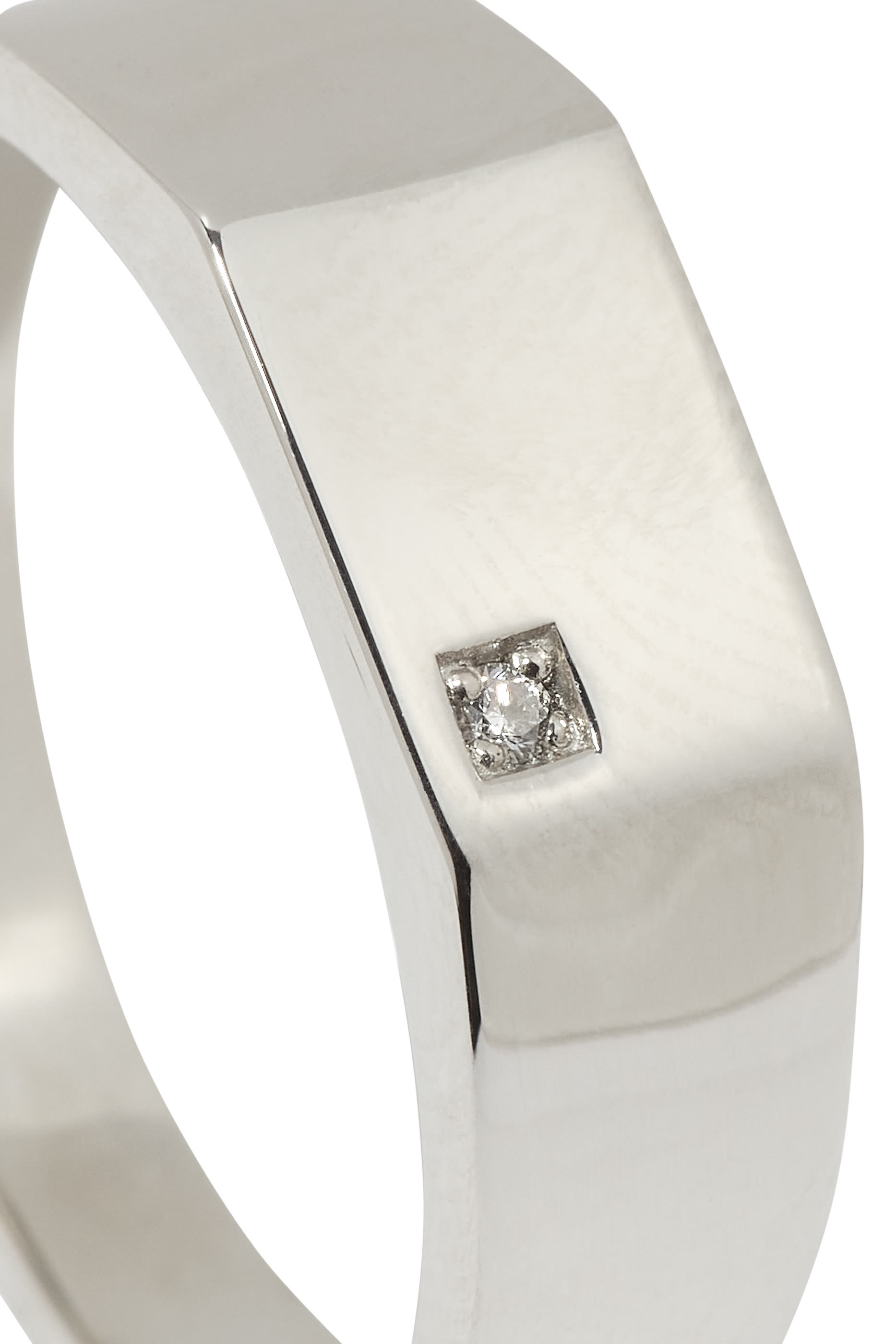 خاتم سيجنت بشكل هندسي مرصع بالماس