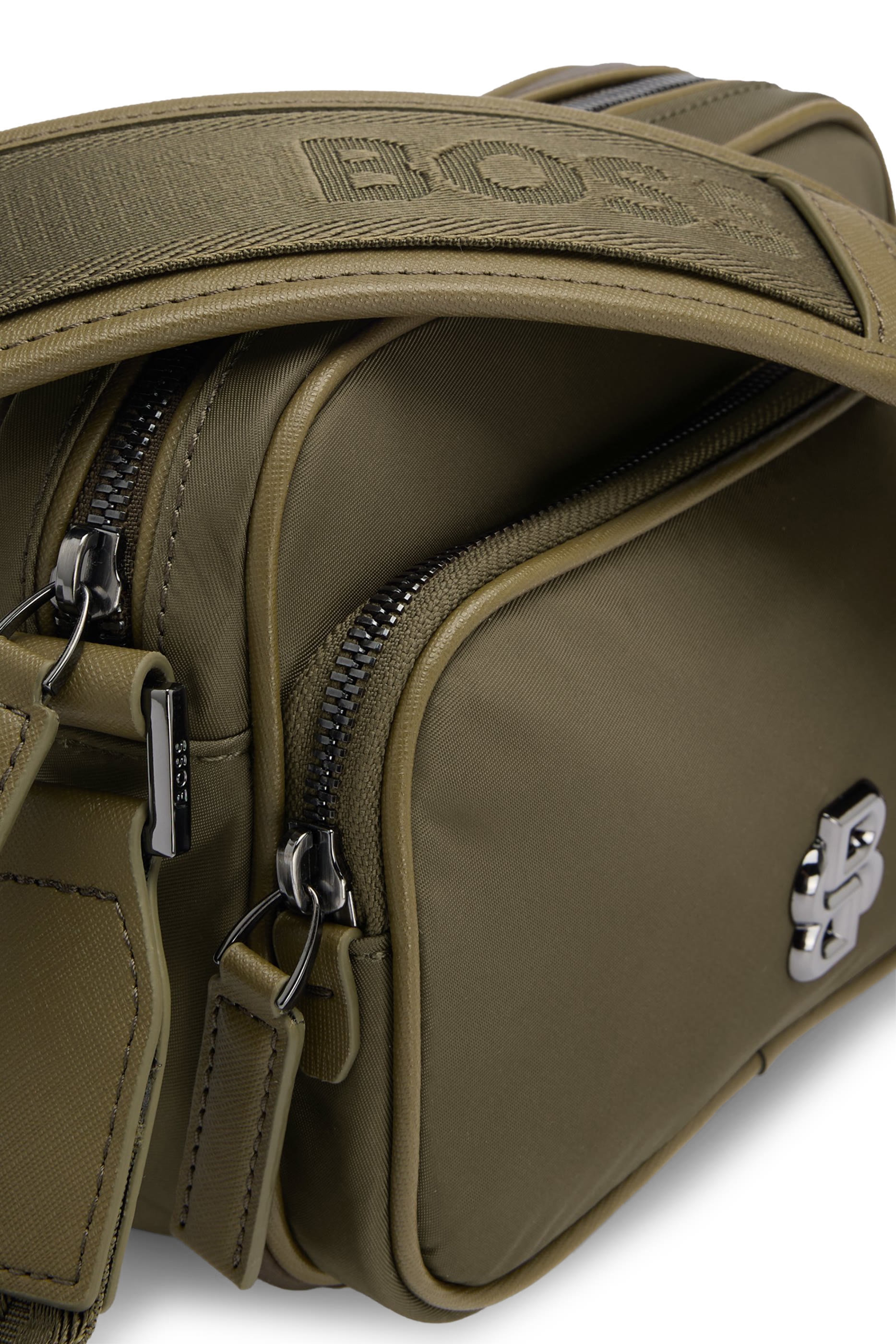 حقيبة خصر بحلية حرف شعار الماركة بتصميم مزدوج تويل