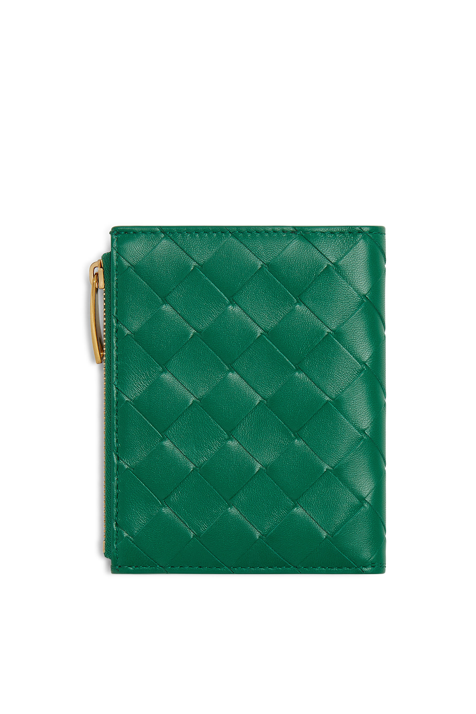 محفظة ثنائية الطي صغيرة بتصميم مجدول 