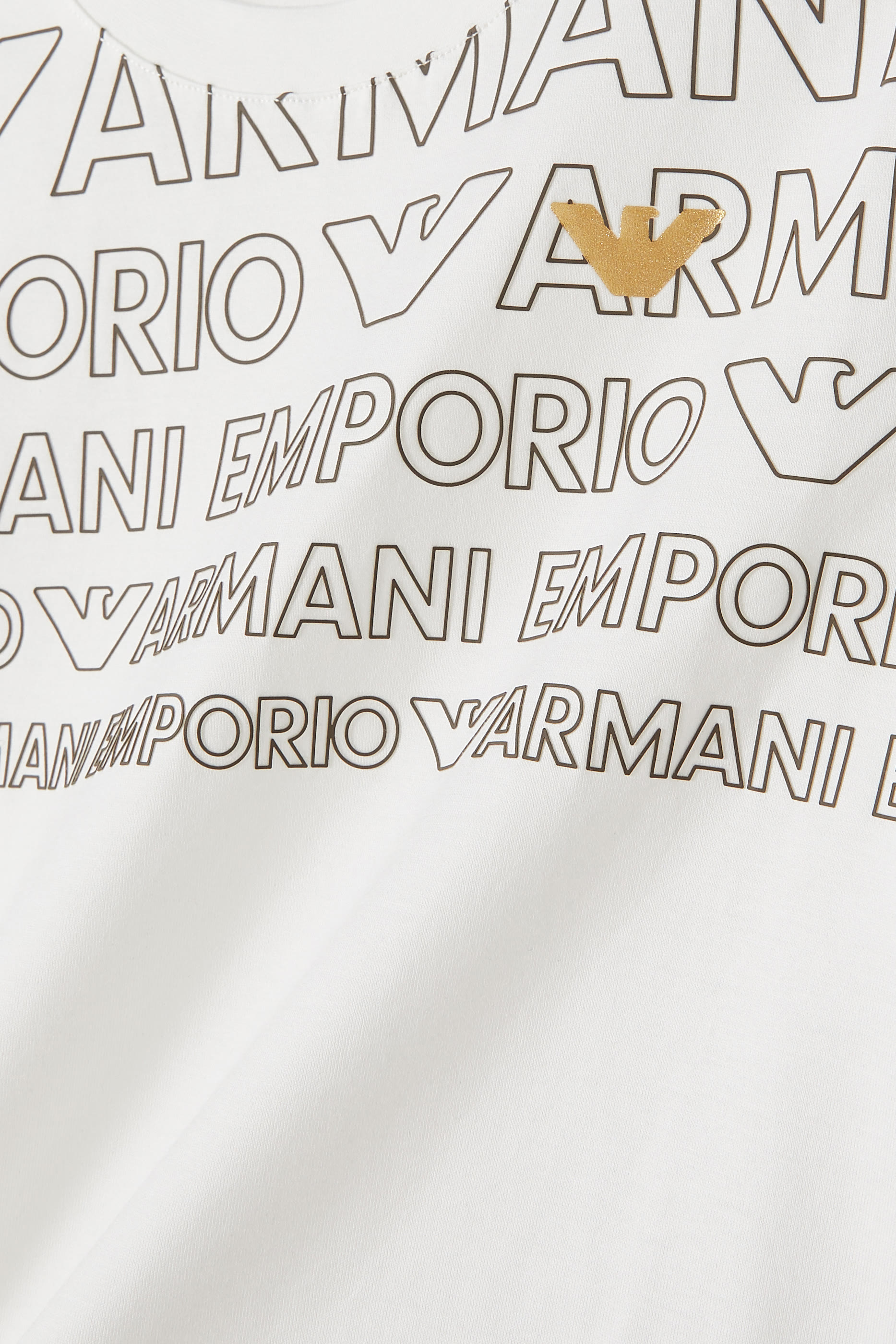 تيشيرت بأكمام قصيرة ونقشة شعار الماركة في المنتصف للأطفال