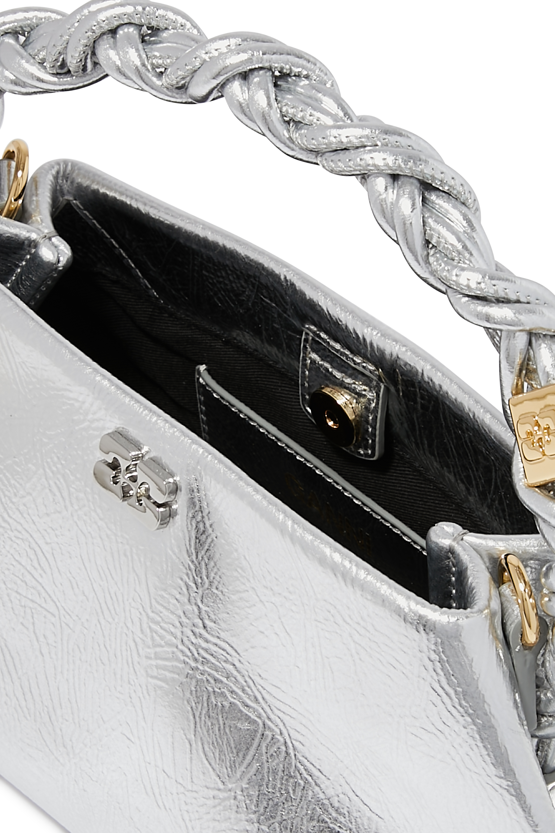 حقيبة بو صغيرة فضية