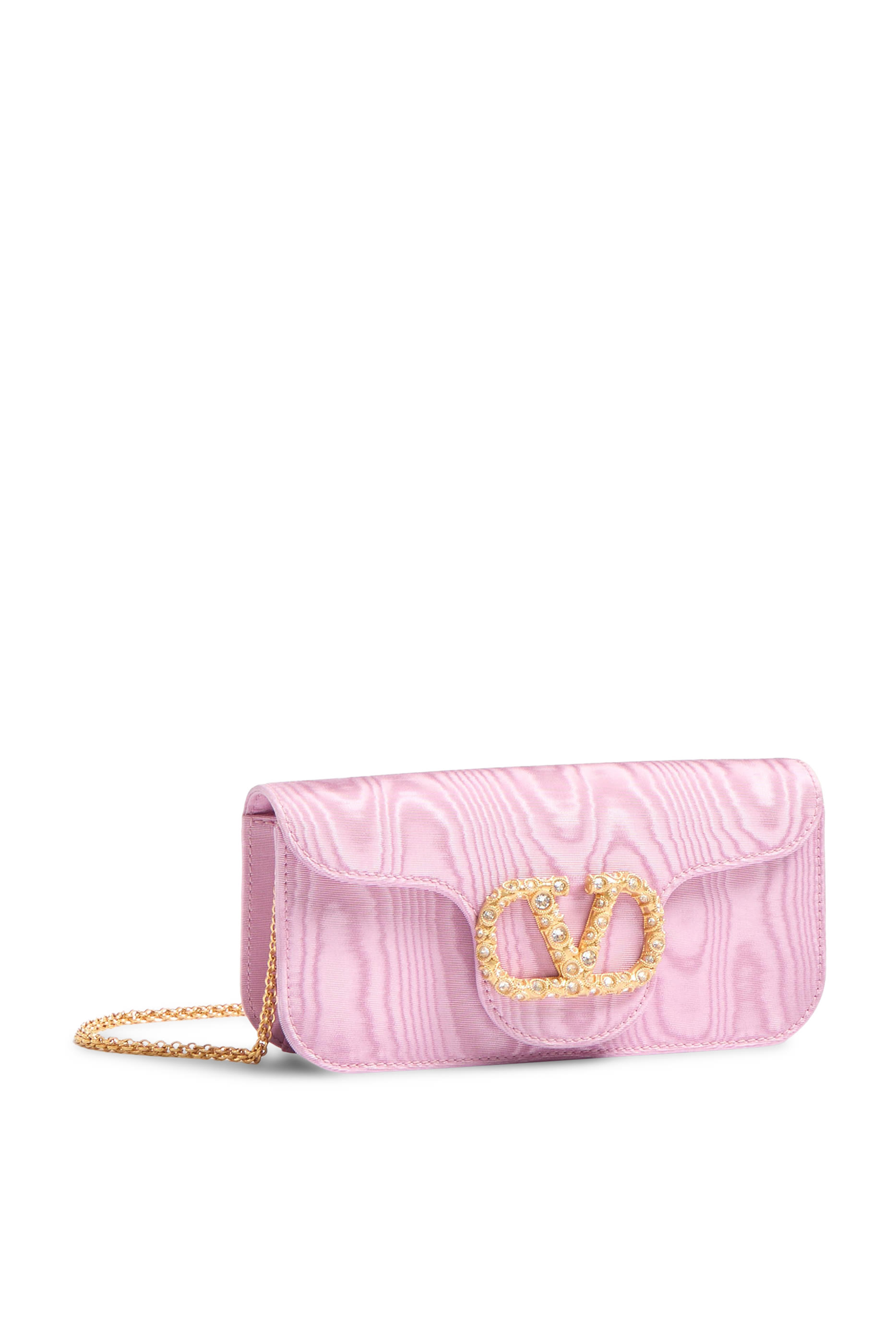 كلاتش لوكو بشعار الماركة مزين بالأحجار قماش مموج