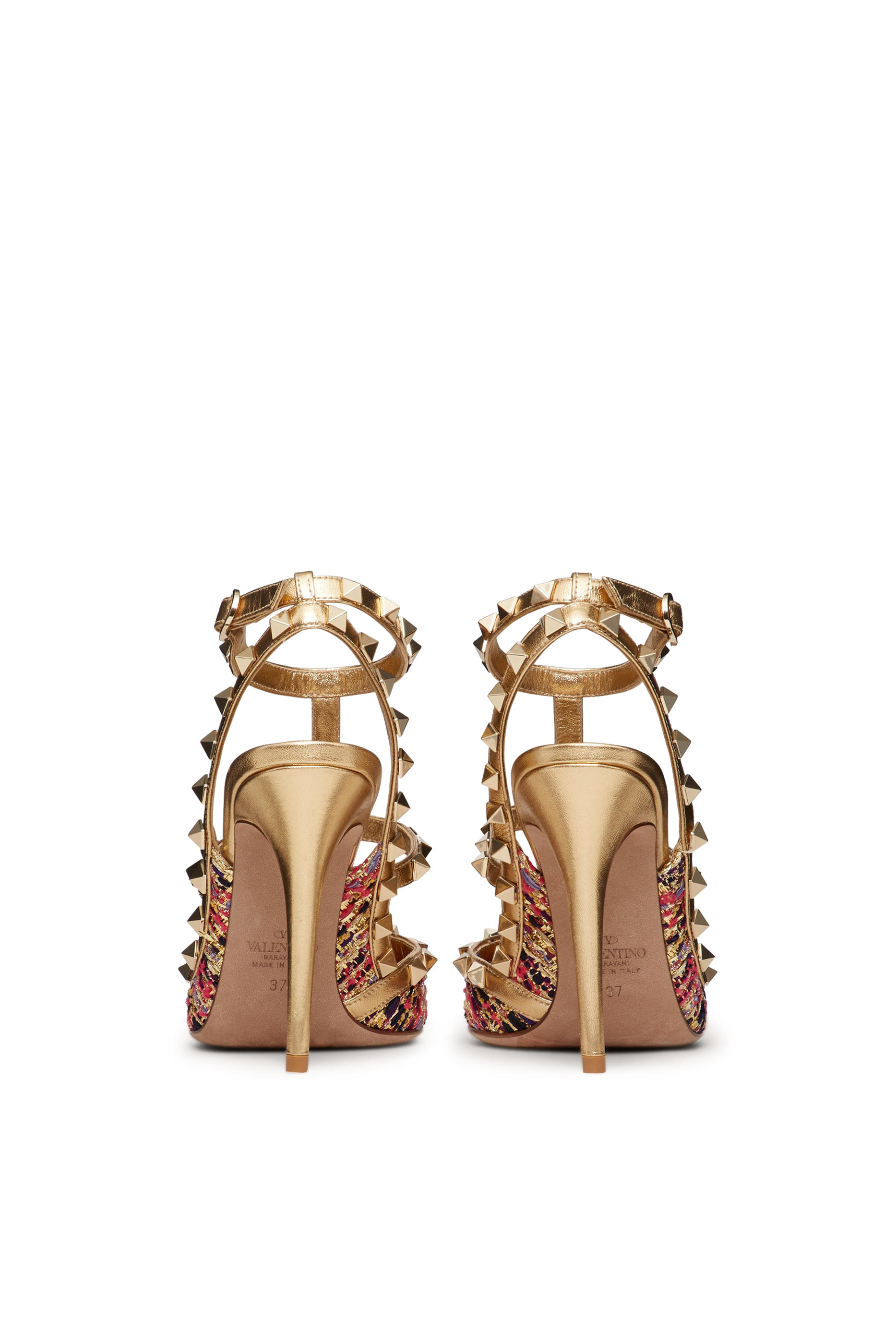 حذاء كلاسيك 100 فالنتينو غارافاني تويد مرصعة بحلي هرمية