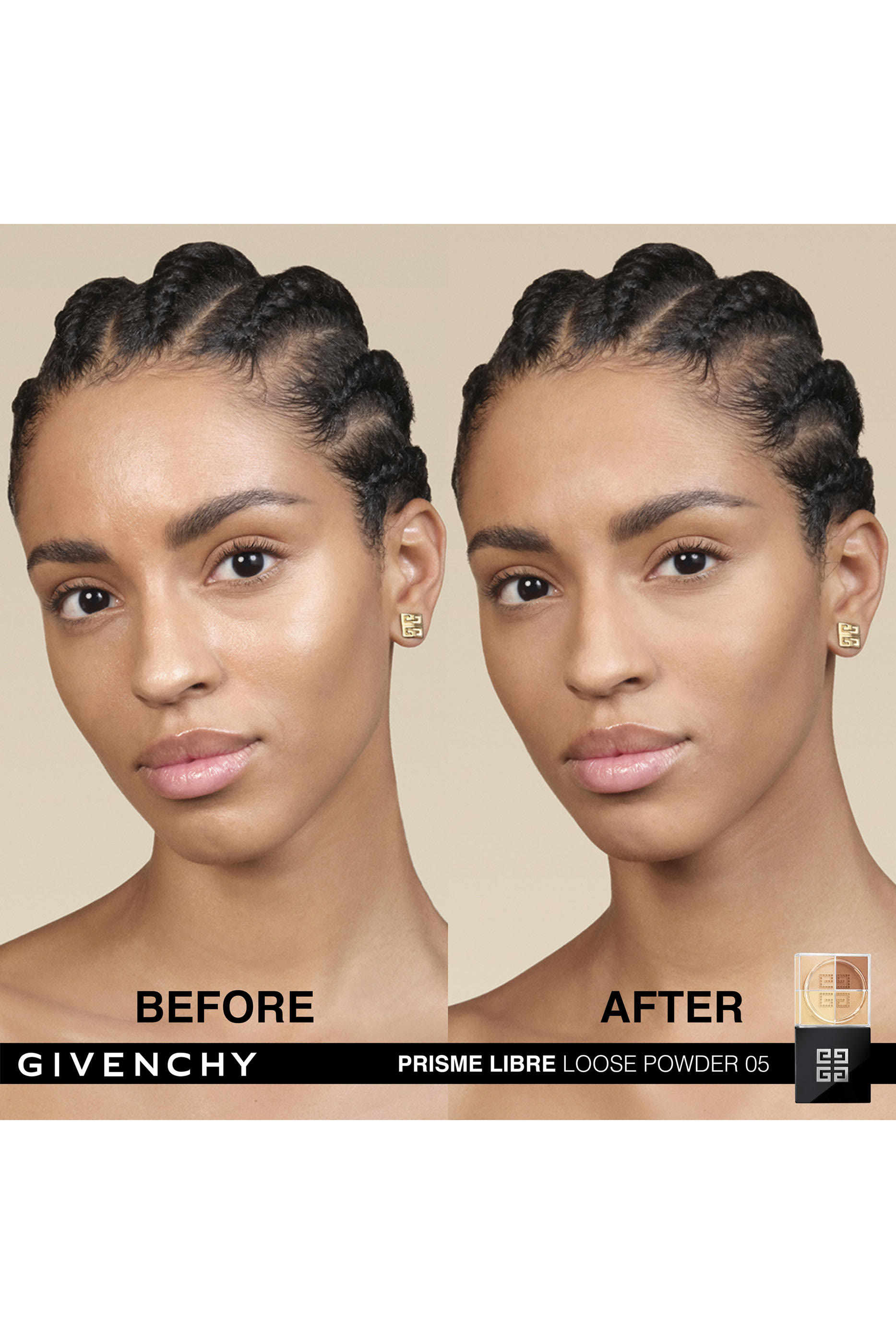 بودرة سائبة بريسم ليبر بأربعة ألوان صغيرة الحجم