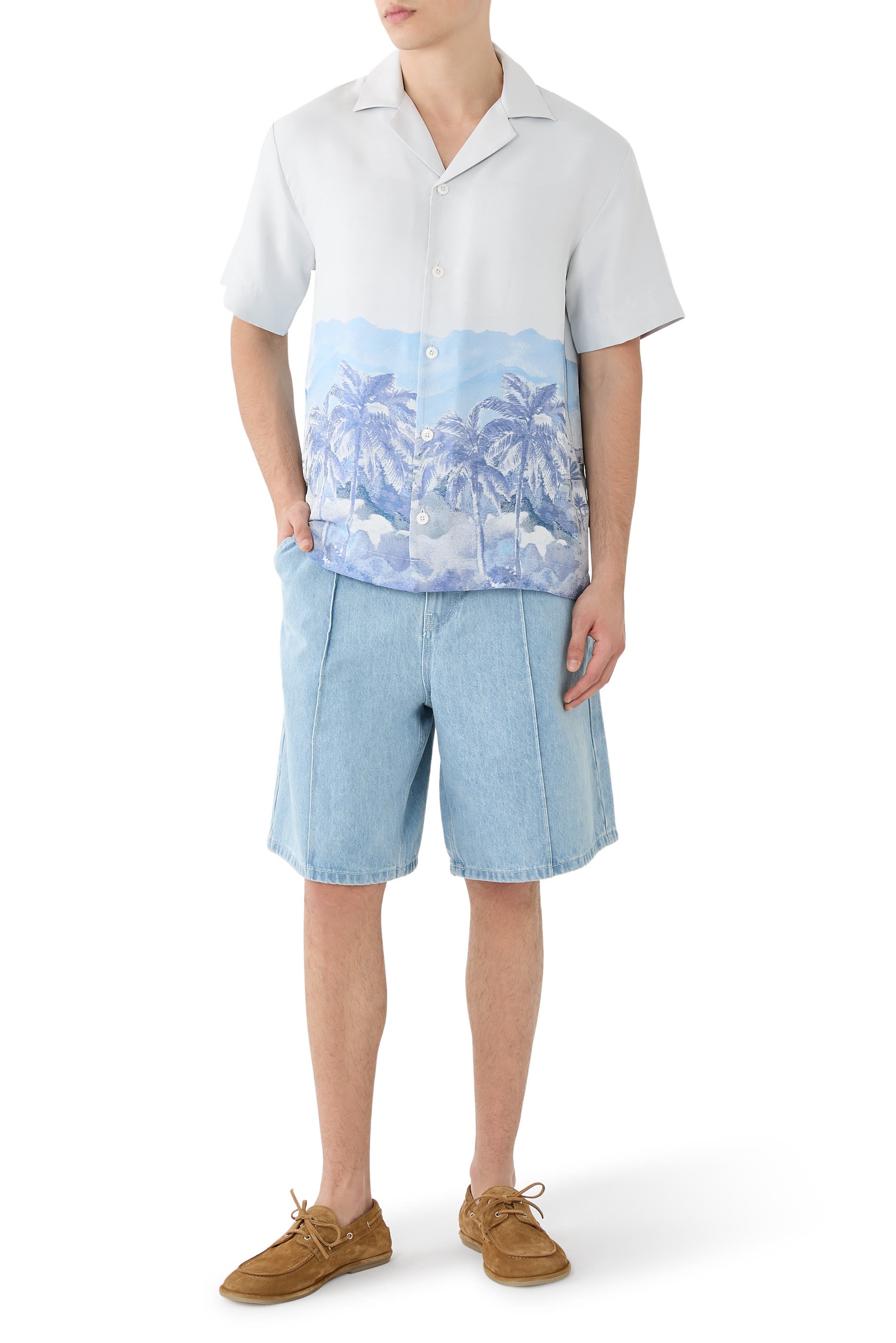 قميص سيزان مزيج حرير جاكار