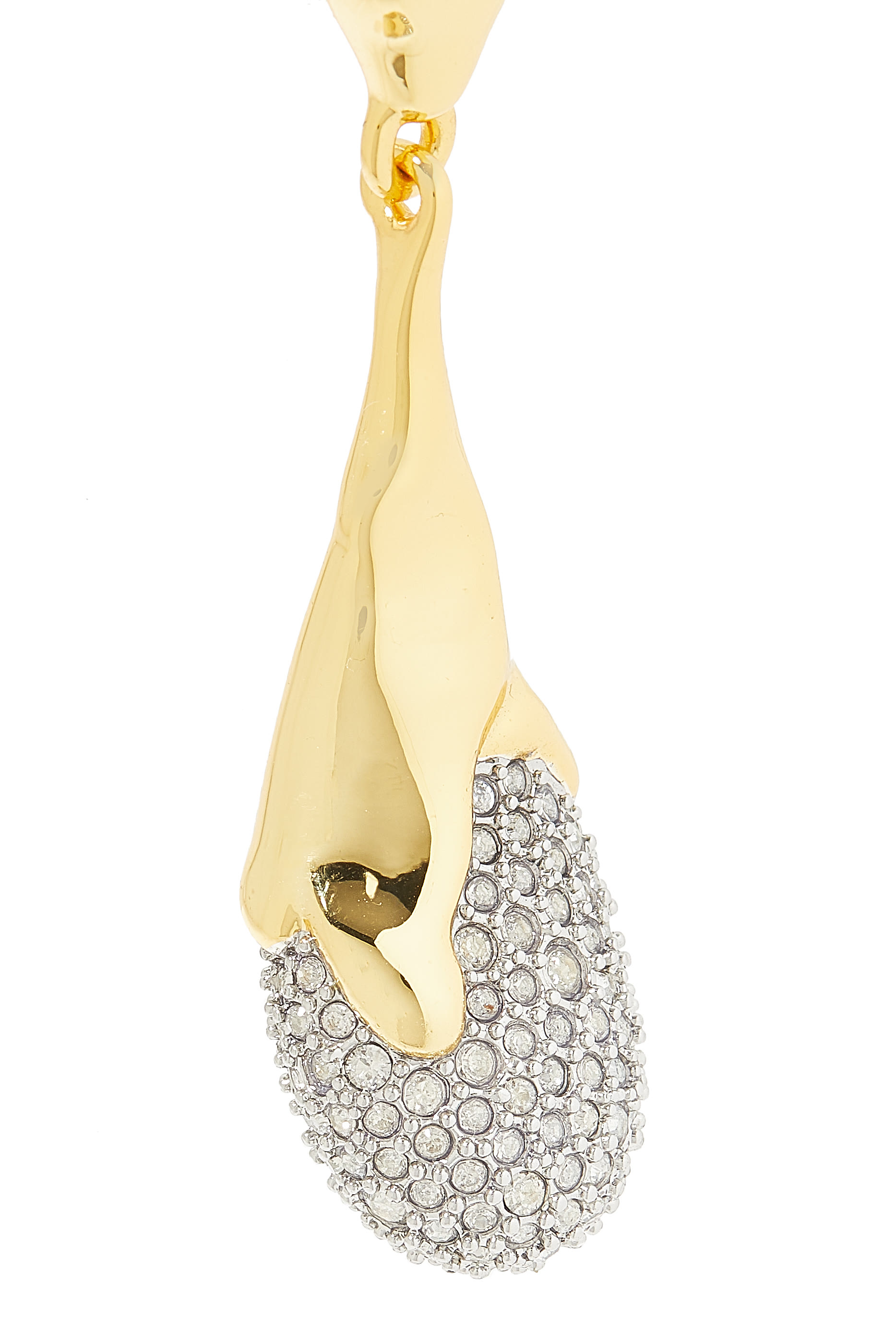 أقراط سولاناليس على شكل دمعة، مرصعة بكريستال، نحاس مطلي بذهب عيار 14