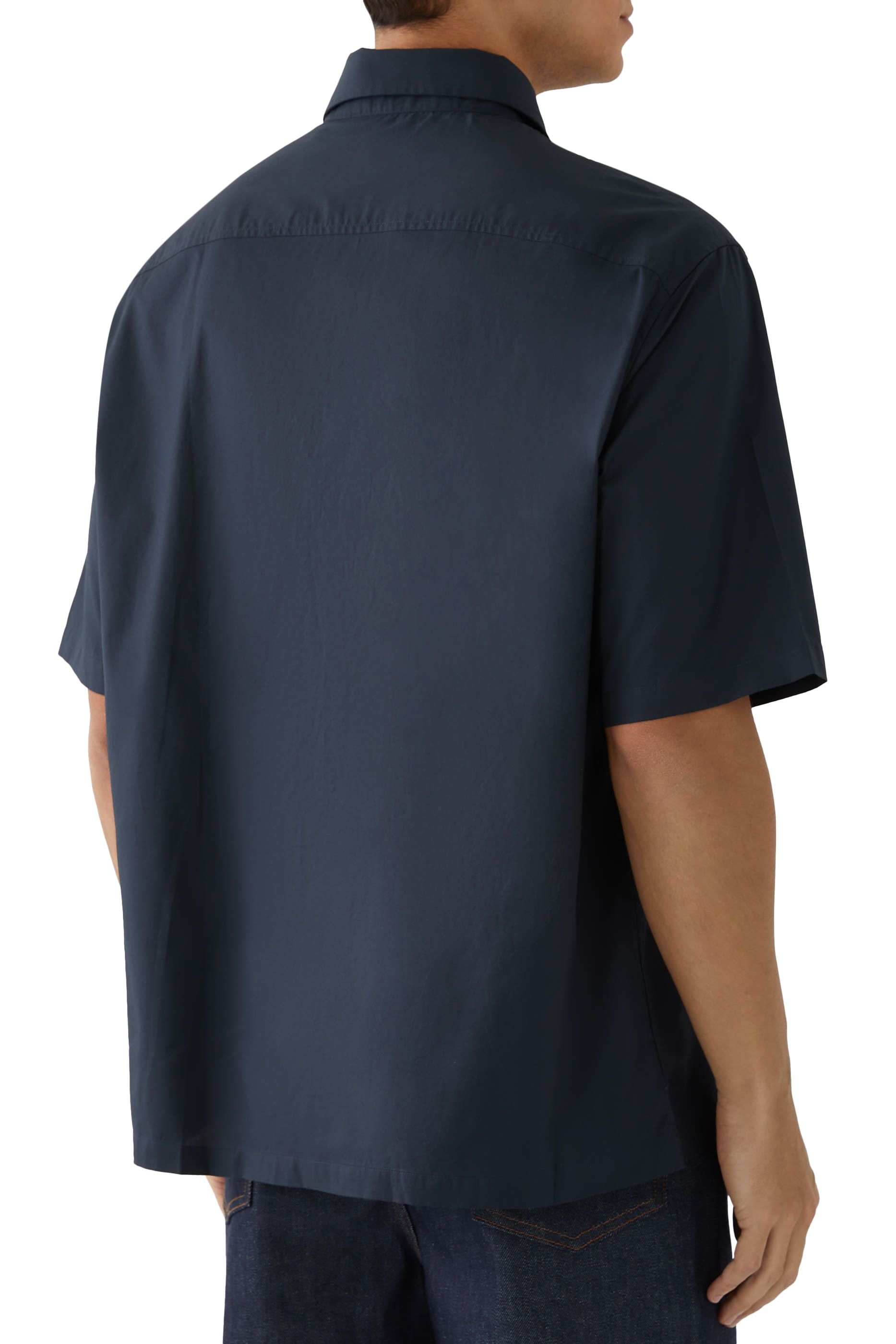 قميص ذا جريد بأكمام قصيرة