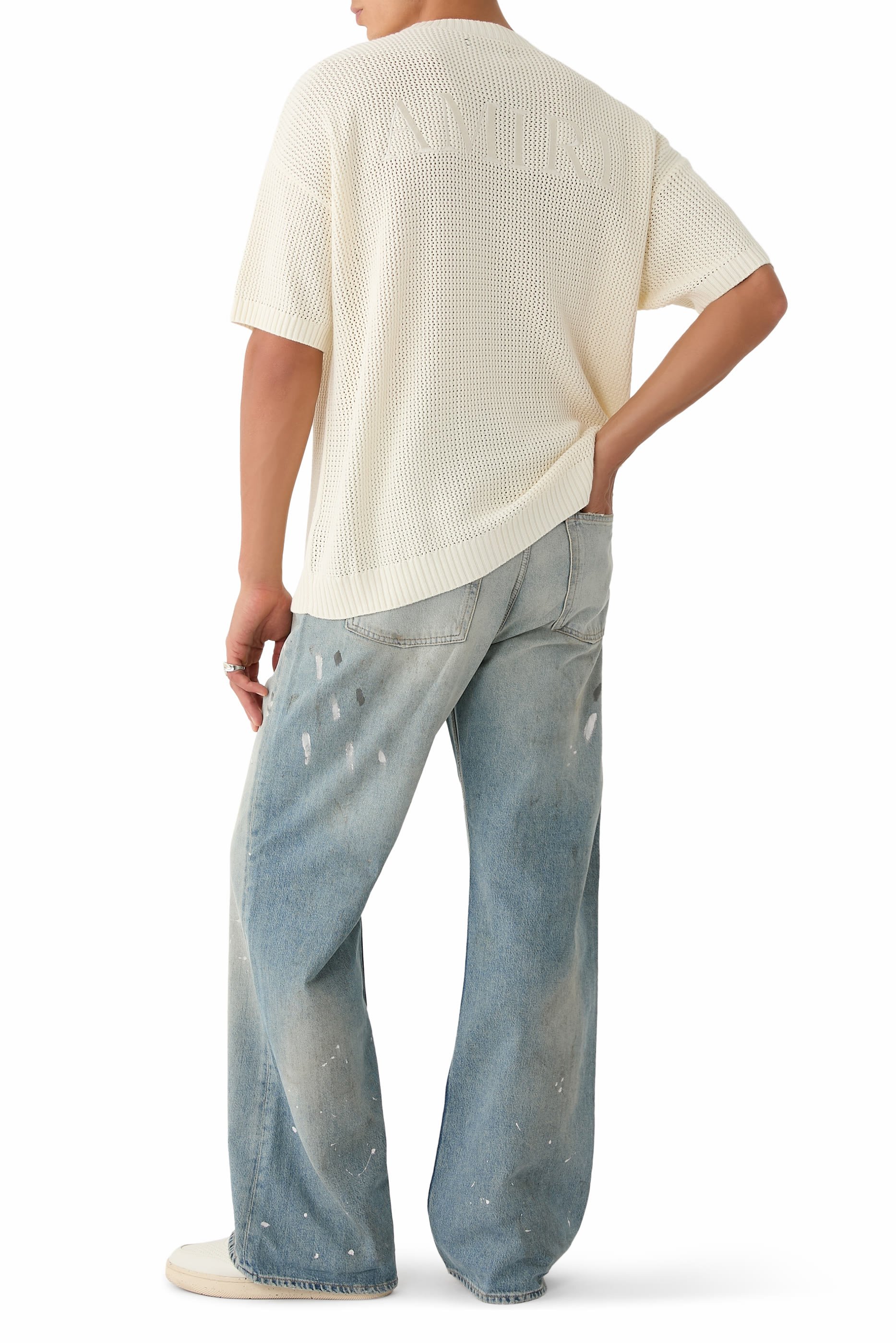 تيشيرت كروشيه قماش شبكي