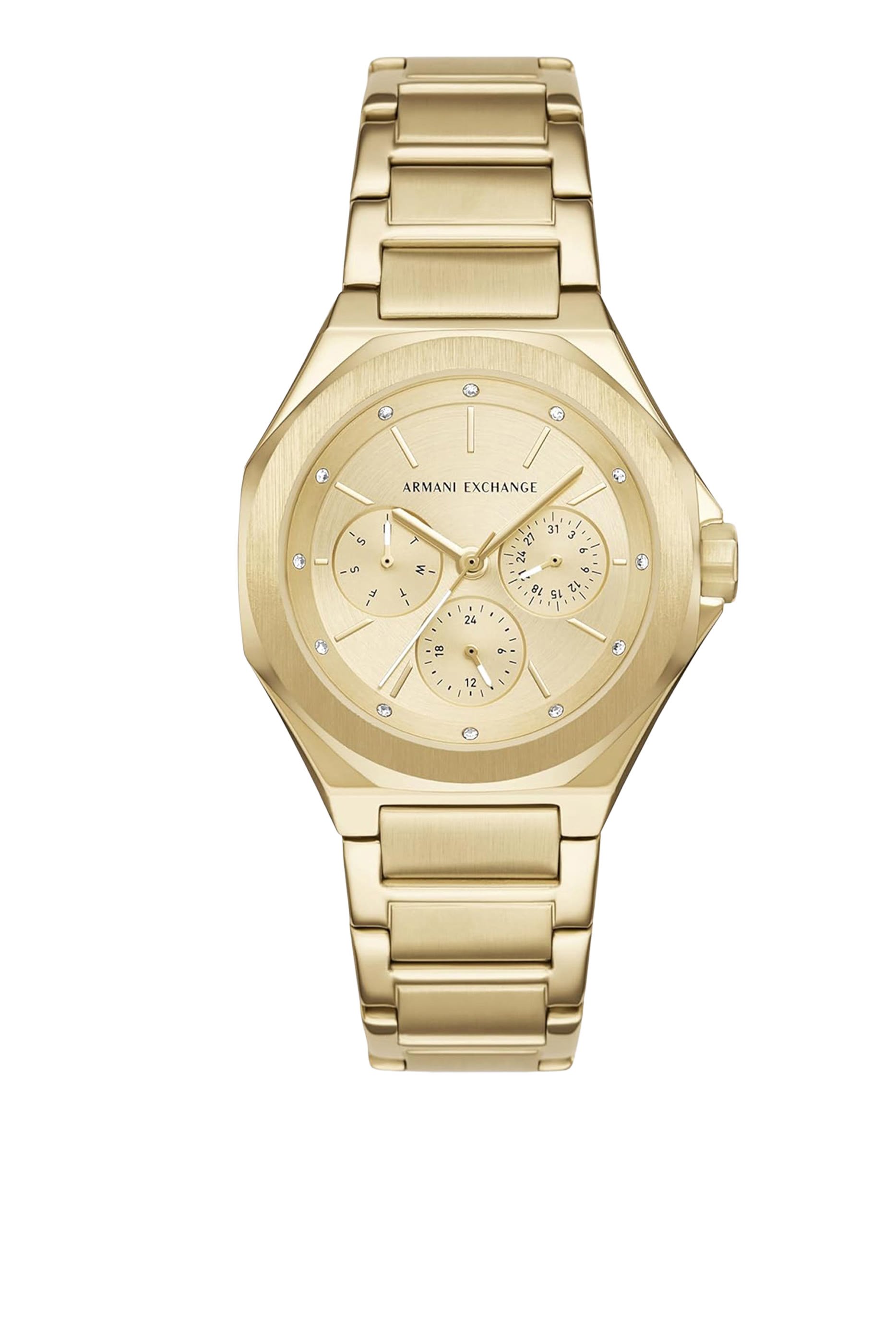 ساعة متعددة الوظائف ثنائية اللون ستانليس ستيل