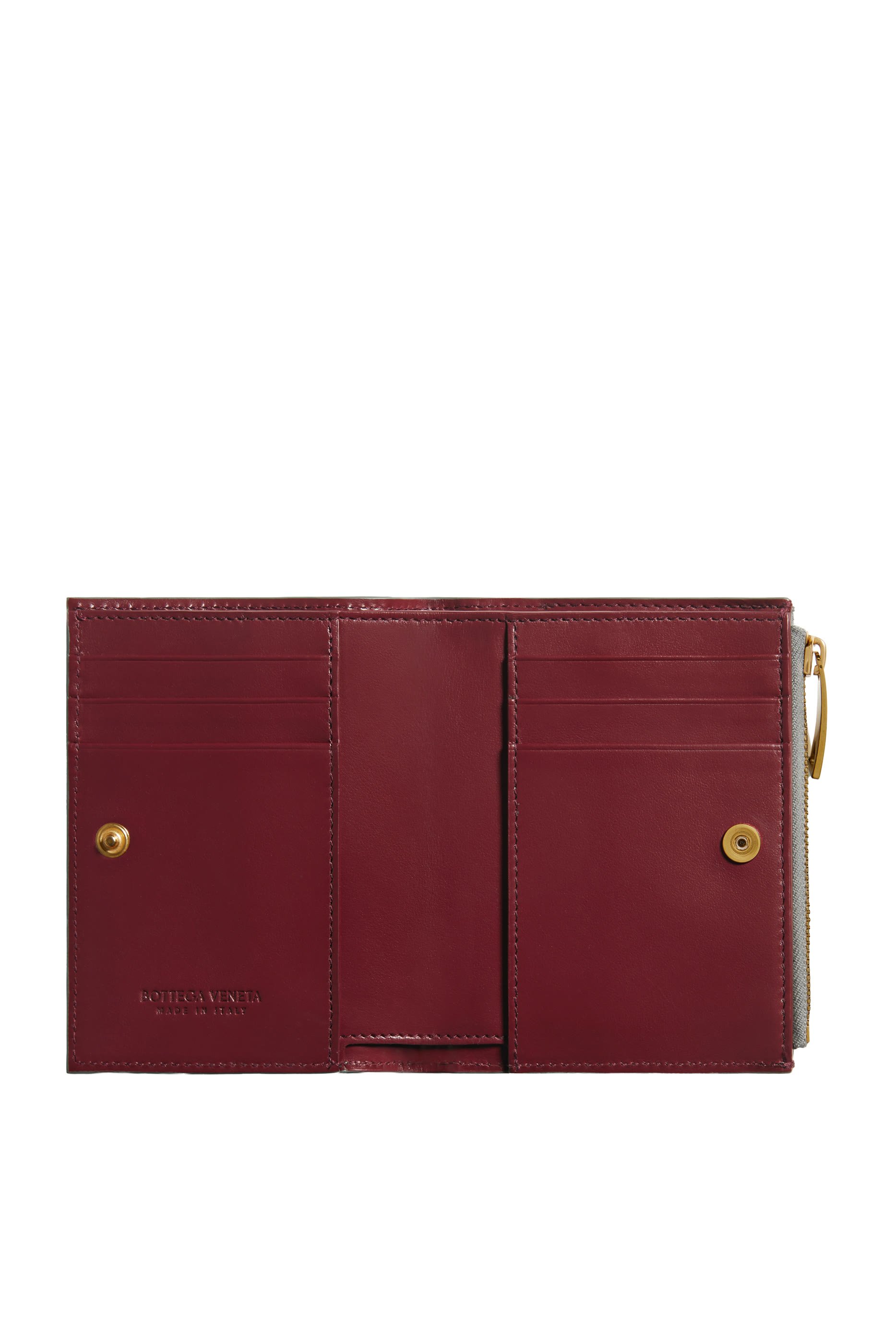 محفظة ثنائية الطيّ صغيرة بتصميم مجدول